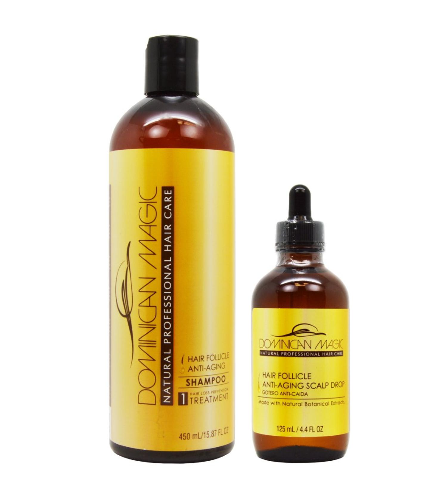Dominican magic anti aging Shampoo 15.8 oz Scalp drop 4.4 oz set