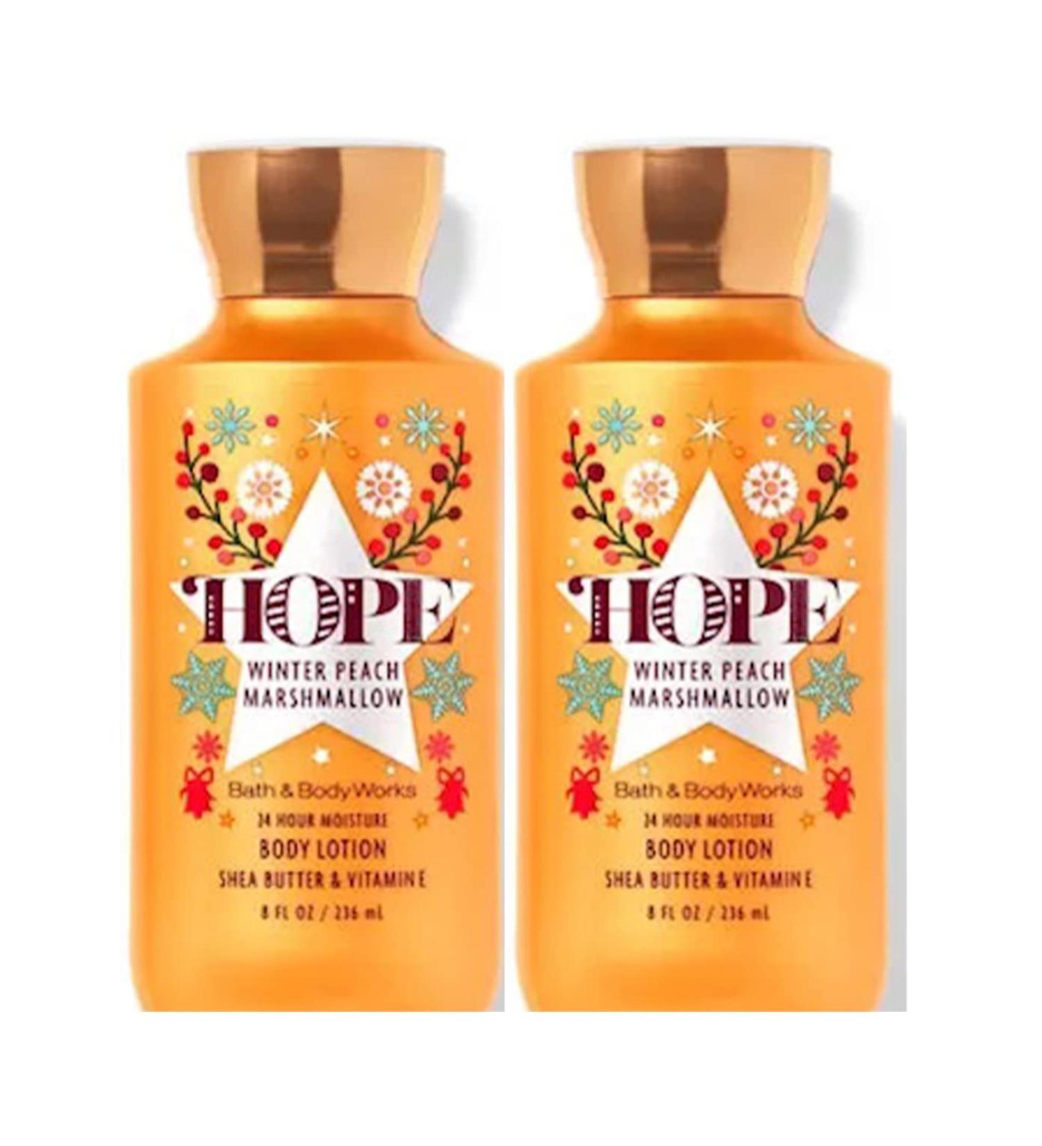 Bath & Body Works Winter Peach Marshmallow Super Smooth Body Lotion Sets Gift For Women 8 Oz -2 Pack (Winter Peach Marshmallow)