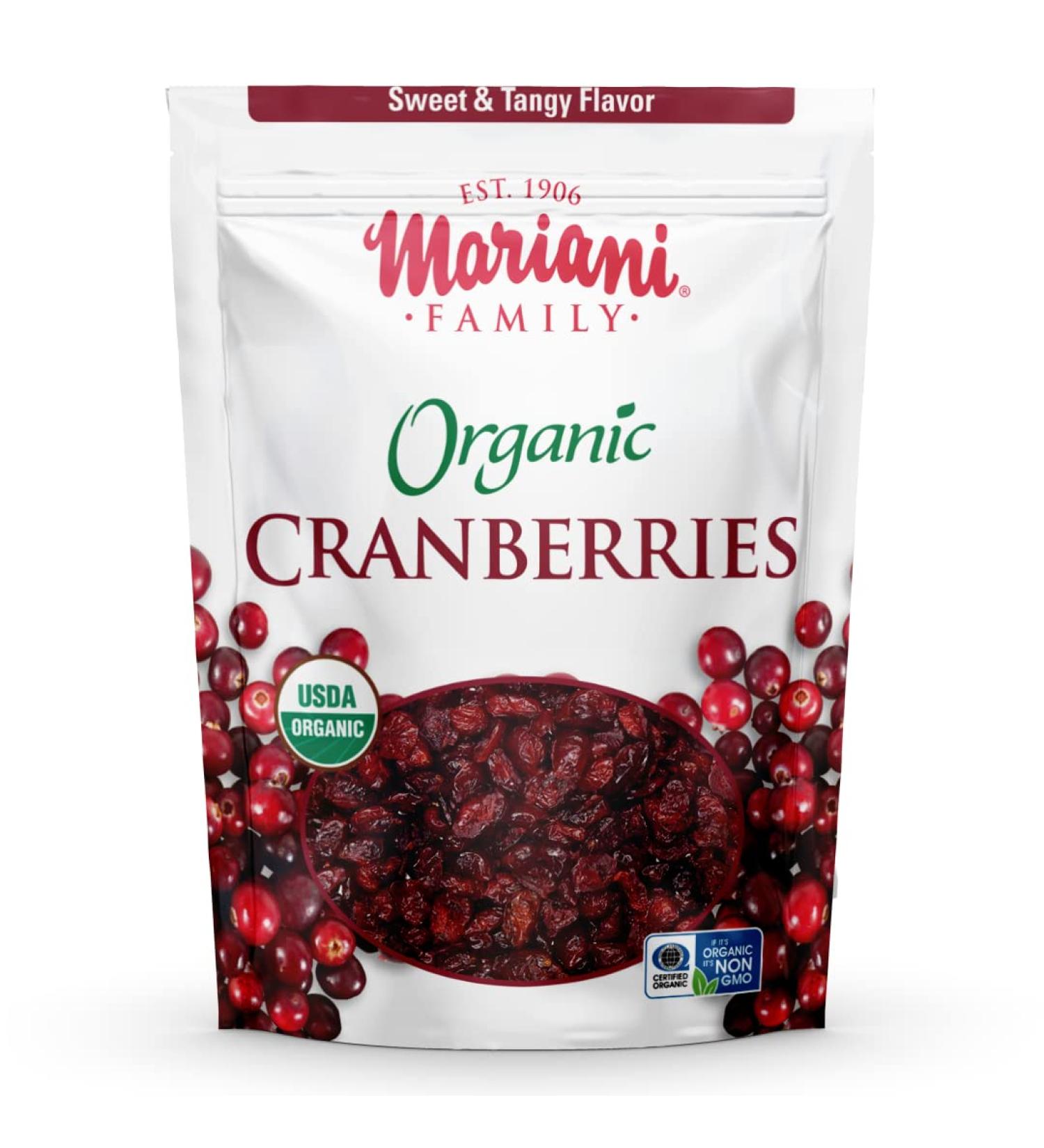 Mariani Organic Dried Cranberries - Healthy Gluten-Free Vegan Snacks - 30 oz - No Preservatives - Fat-Free - Buy Online on SooperMarket.com