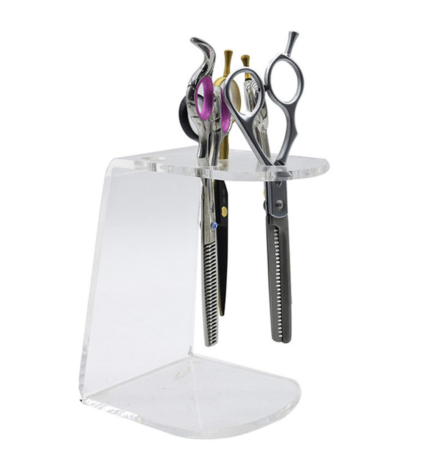Neamou Acrylic Scissors Holder Acrylic Scissors Holder for Groomer | Groomer Scissors Rack 6- Clear Combs Storage Desktop Organizer for Stylists for Barber Shop Home - Buy Online on SooperMarket.com
