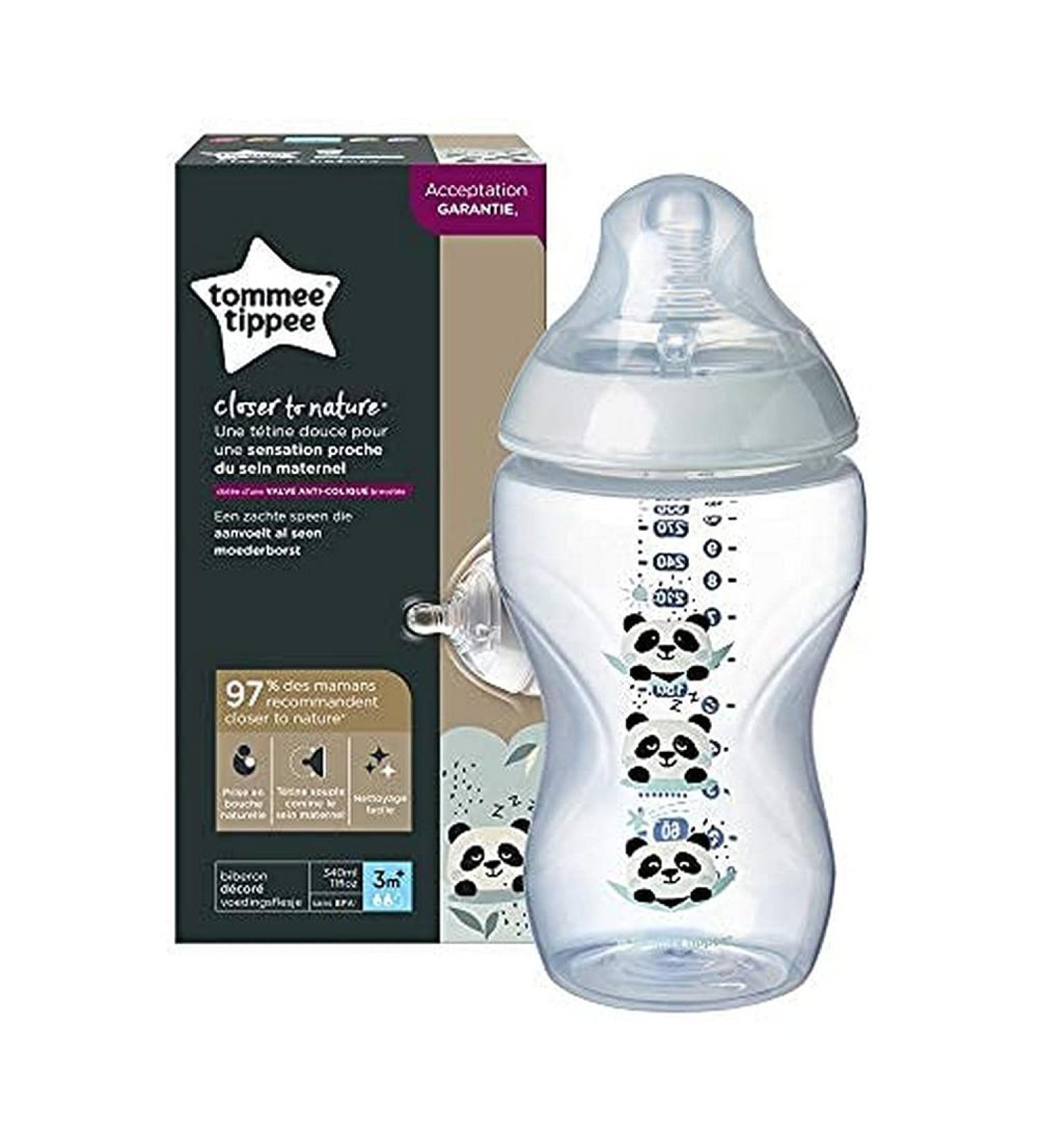 Tommee Tippee Closer to Nature Baby Bottle 340ml - Assorted Pippo le Panda Design - Buy Online on SooperMarket.com