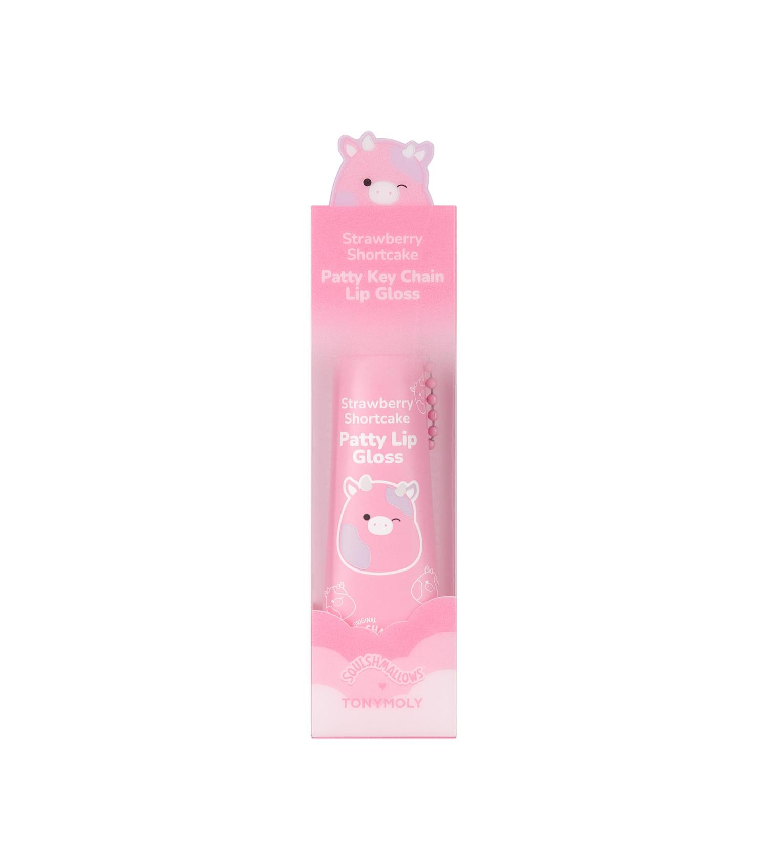 TONYMOLY x Squishmallows Patty Keychain Lip Gloss - Hydrating Strawberry Shortcake Stain Sheer Pink High Shine 11ml - Buy Online on SooperMarket.com