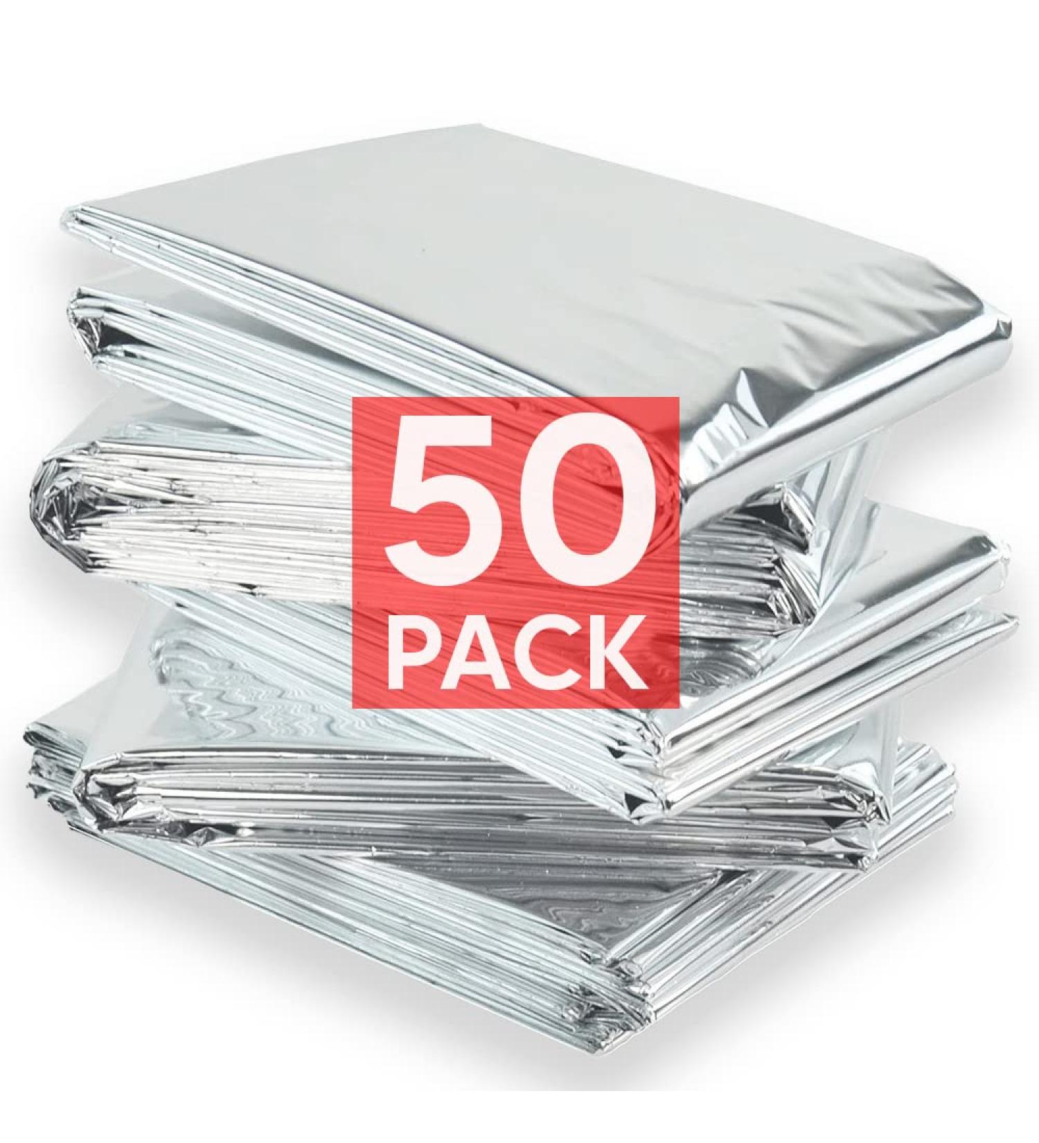Altland 50 Pack Emergency Blankets - Individually Packaged Silver Mylar Blankets - Buy Online on SooperMarket.com