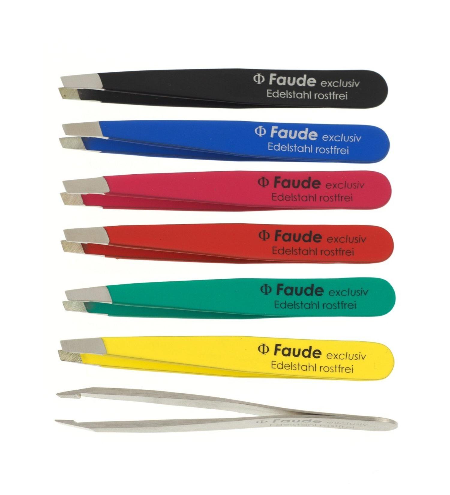 Faude Cosmetic Tweezers Slanted Short 8 cm