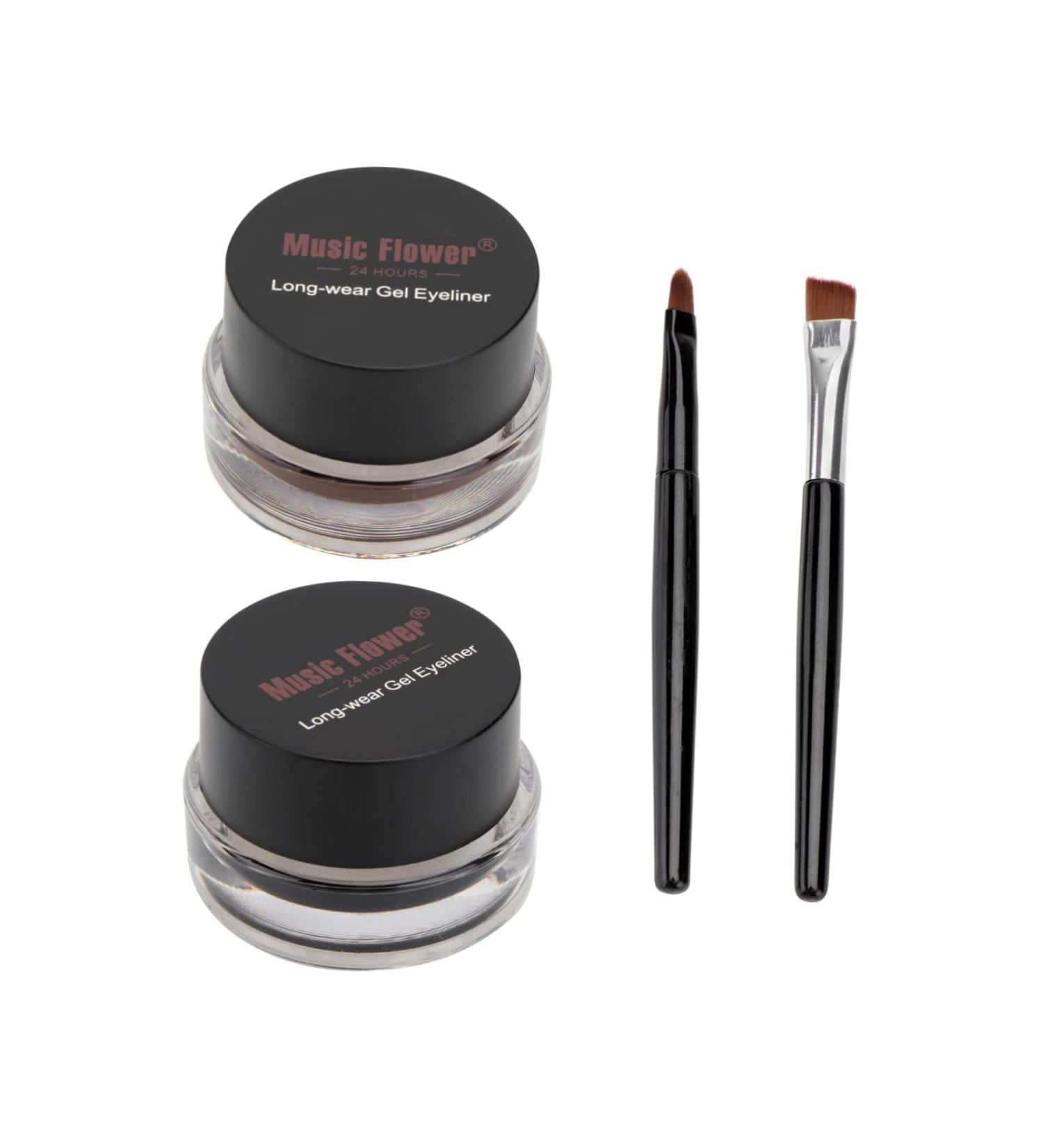 KALLORY 2pcs Black Waterproof Eyeliner Smudge Proof Eyeliner Eye Shadow Cream Eyeshadow Gel Water Proof 1 count (Pack of 1) As Shown - Buy Online on SooperMarket.com
