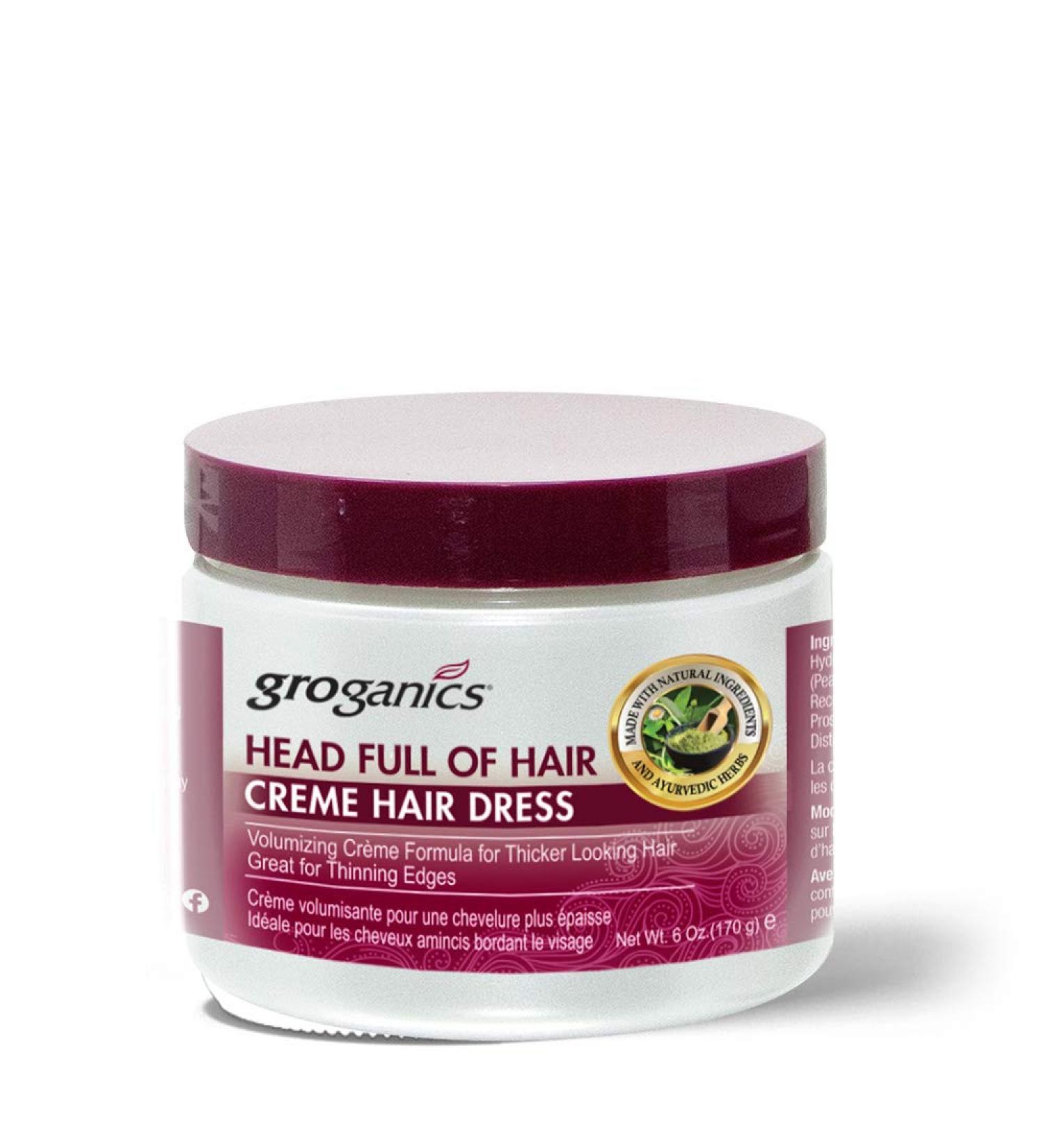 Groganics Head Full of Hair Creme - 6 oz | Nourishing Hair Dress for Healthy Growth | International Shipping Available - Buy Online on SooperMarket.com