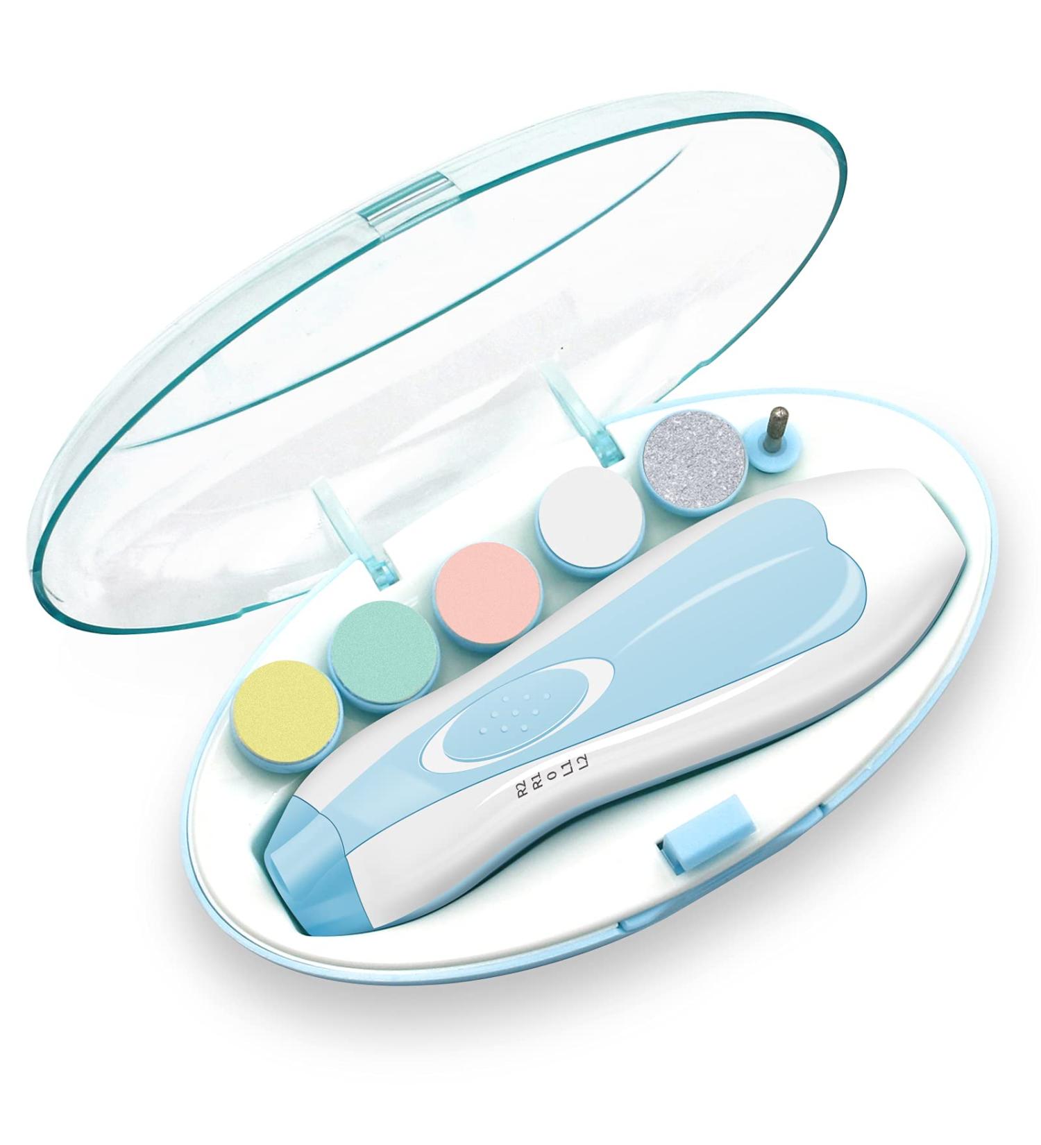 Electric Baby Nail Trimmer with LED Light - Safe & Quiet Nail Clipper for Newborns, Infants, Toddlers, Kids, Women (Blue) - Buy Online on SooperMarket.com
