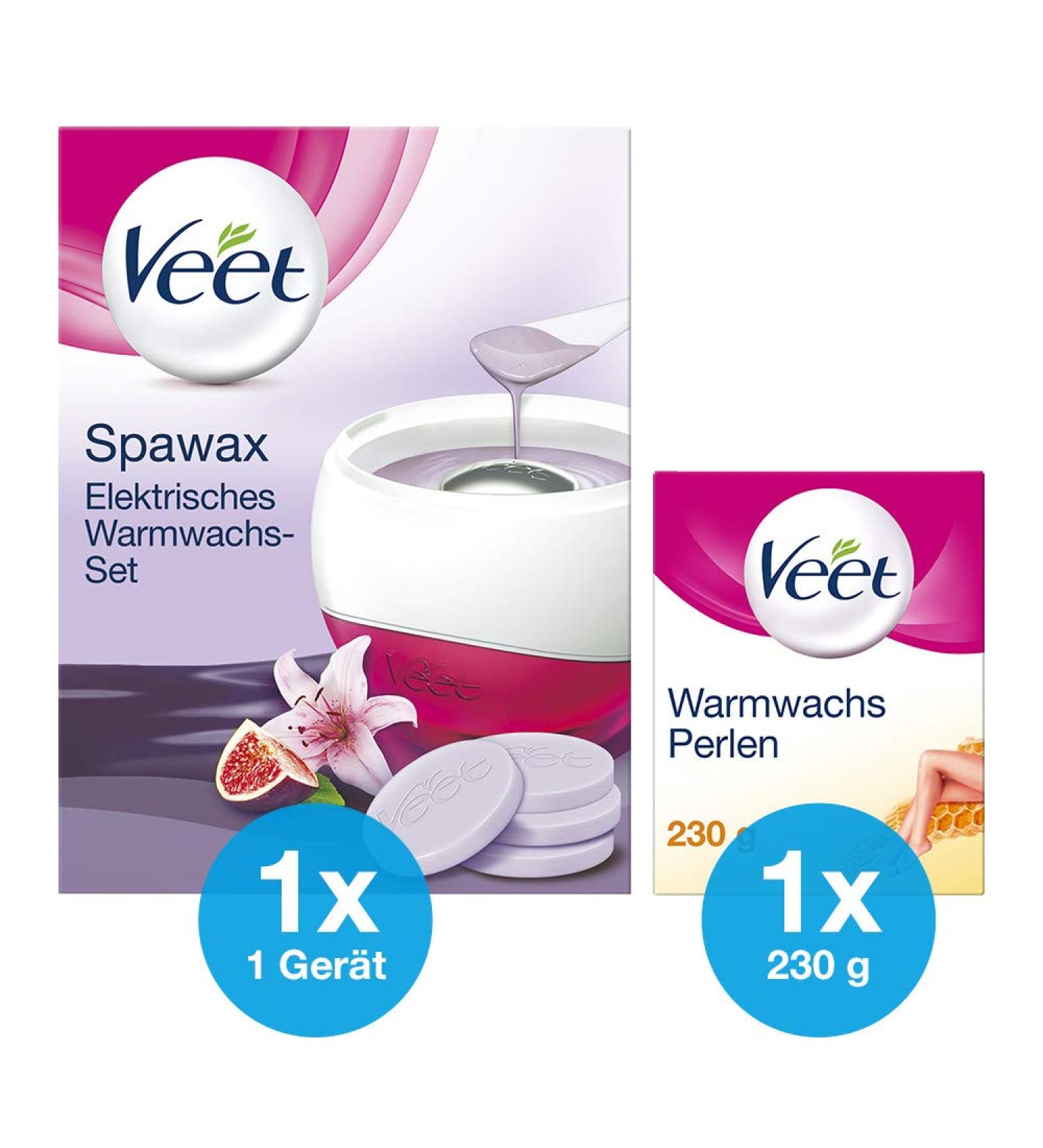 Veet SpaWax Set & Warm Wax Pearls - Long-Lasting Hair Removal for Smooth Skin (230g) - Buy Online on SooperMarket.com