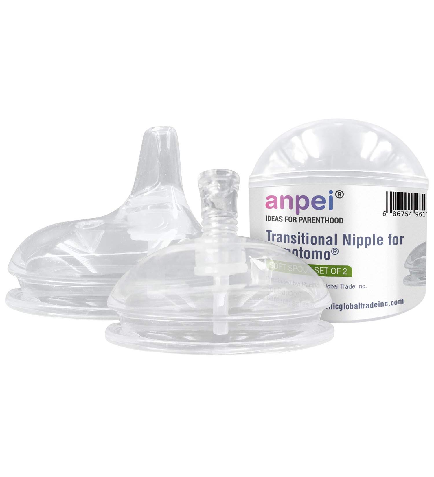 Anpei Soft Spout & Straw Nipple Set for Comotomo Baby Bottles - Pack of 2 with Storage Case - Buy Online on SooperMarket.com