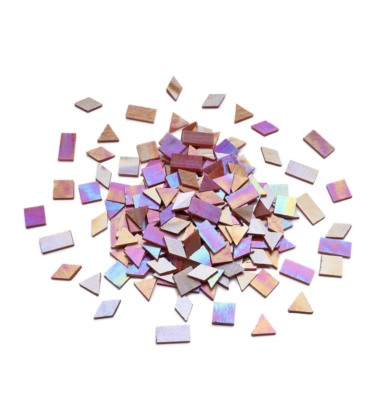 Iridescent Mosaic Glass Tiles - 200 Pieces Stained Glass Tile for Mosaic Craft - Autumn Assortment - Buy Online on SooperMarket.com