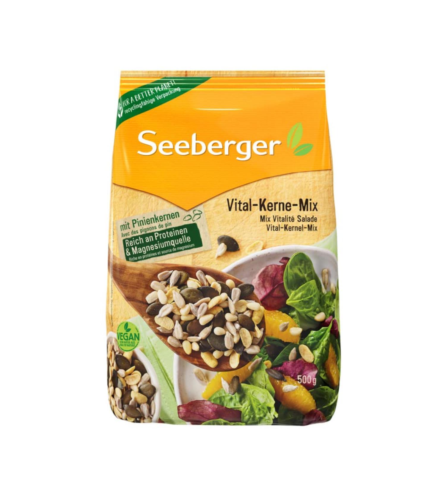 Seeberger Vital-Kerne Mix 500g - Vegan Pine Sunflower Pumpkin & Soy Mix for Baking Salads & Muesli - International Shipping Available - Buy Online on SooperMarket.com