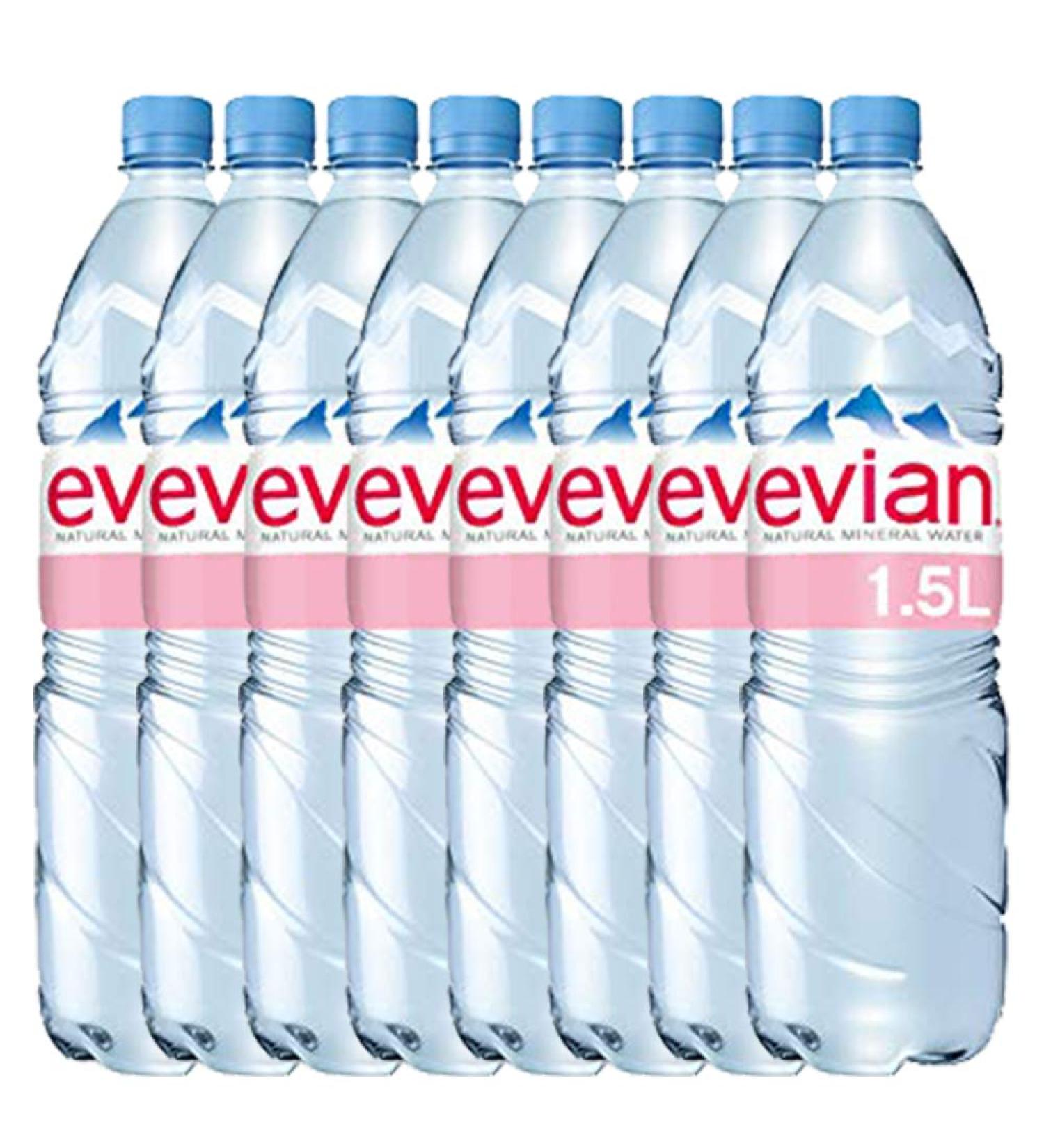 Buy Evian 1.5L Water Bottle Pack of 8 - Refreshing French Mineral Water for International Shipping - Buy Online on SooperMarket.com