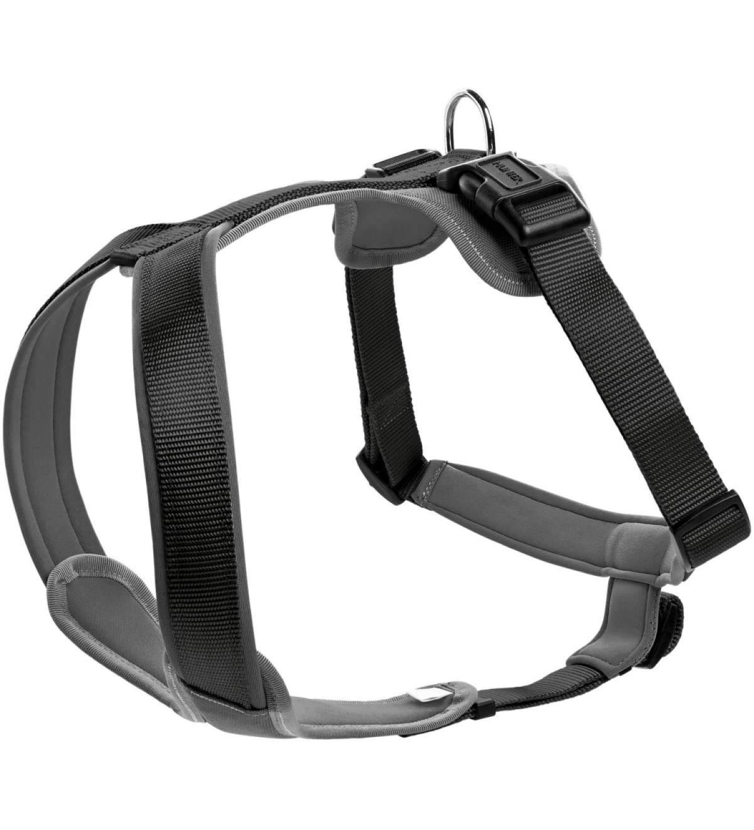 HUNTER Neoprene Dog Harness | Padded Nylon | Adjustable M/2 (58-72 cm) | Black/Grey - International Shipping - Buy Online on SooperMarket.com