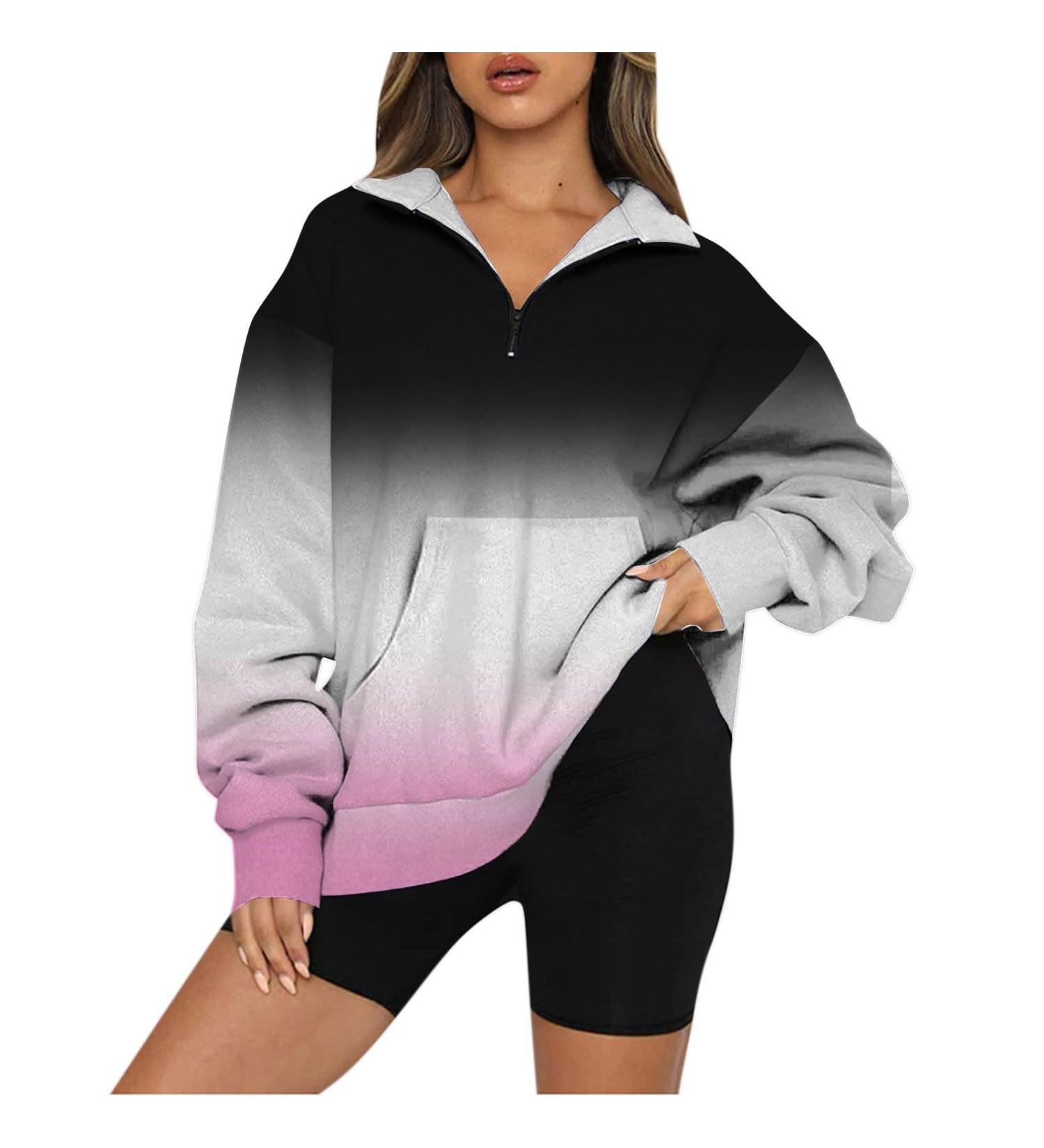 Shop Creoqiji Women's Cat Print Sweater Dress - Fashionable Casual Long-Sleeved Hoodie with Pockets - XXL Pink - Buy Online on SooperMarket.com
