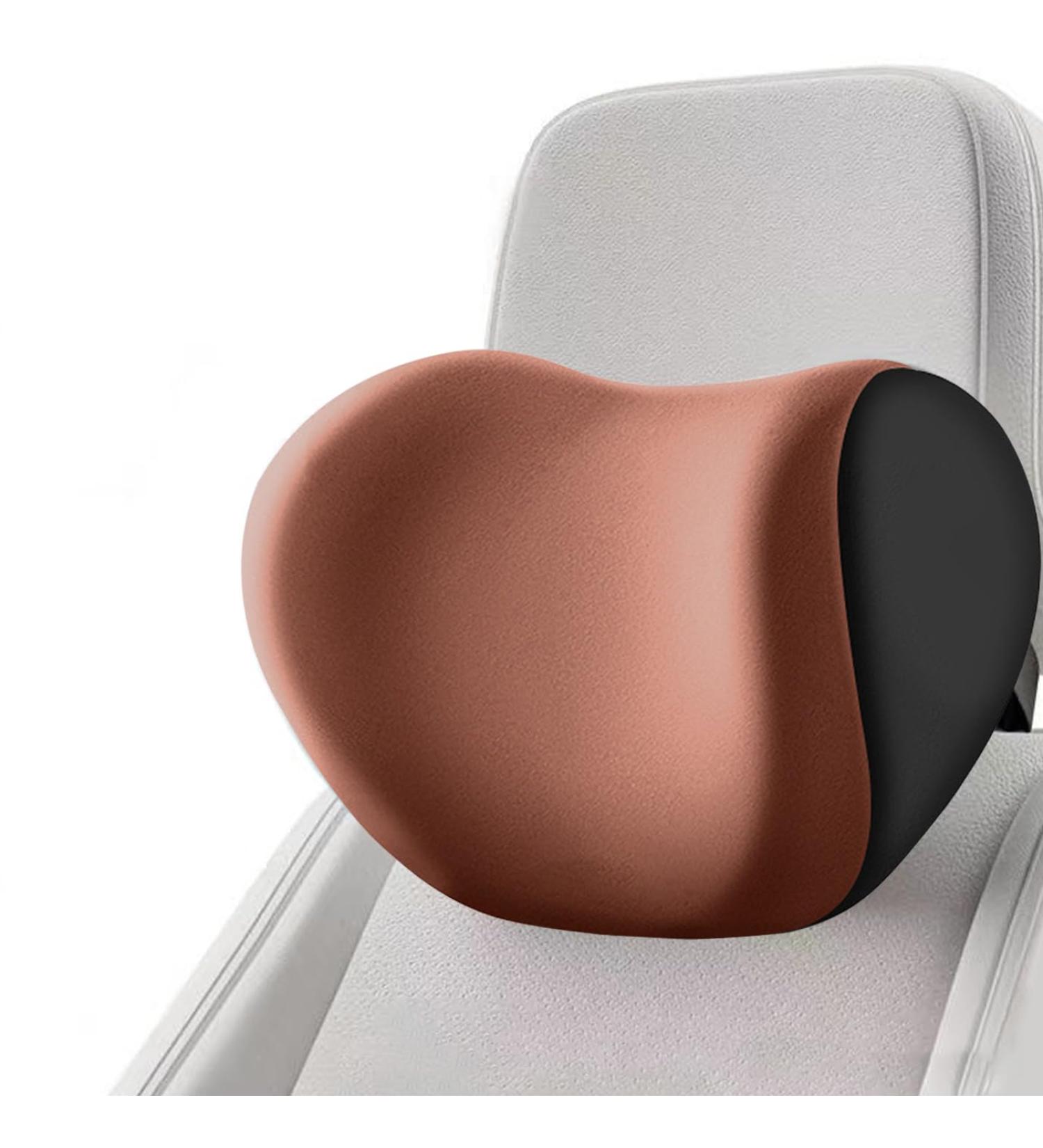 Auto Neck Pillow - Soft Memory Cotton Car Headrest Cushion | Brown Car Accessories - Buy Online on SooperMarket.com