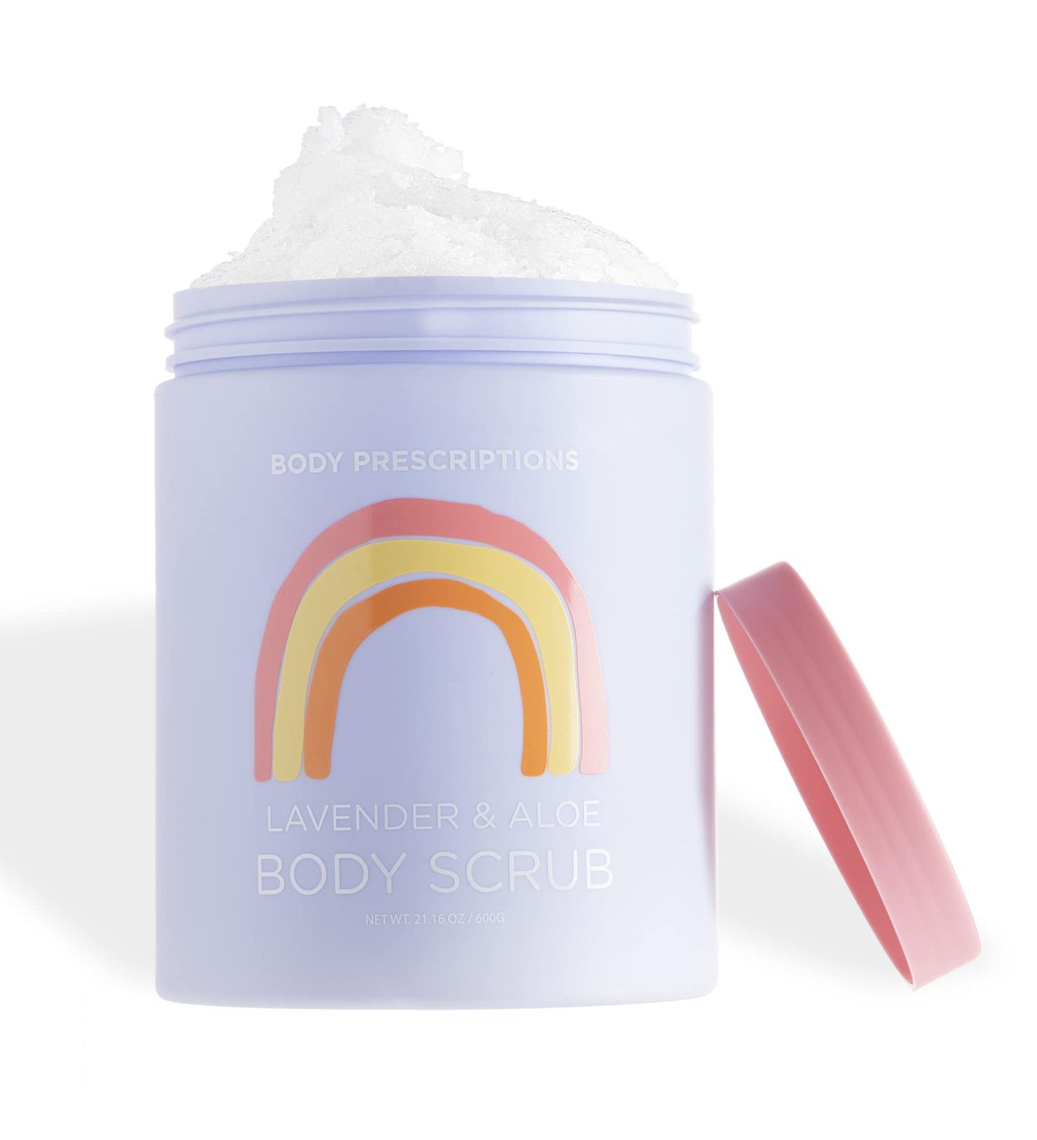 Body Prescriptions Lavender & Aloe Exfoliating Body Scrub | Nourishing Daily Wash for Smooth Skin | Infused with Lavender & Aloe (Rainbow) - Buy Online on SooperMarket.com
