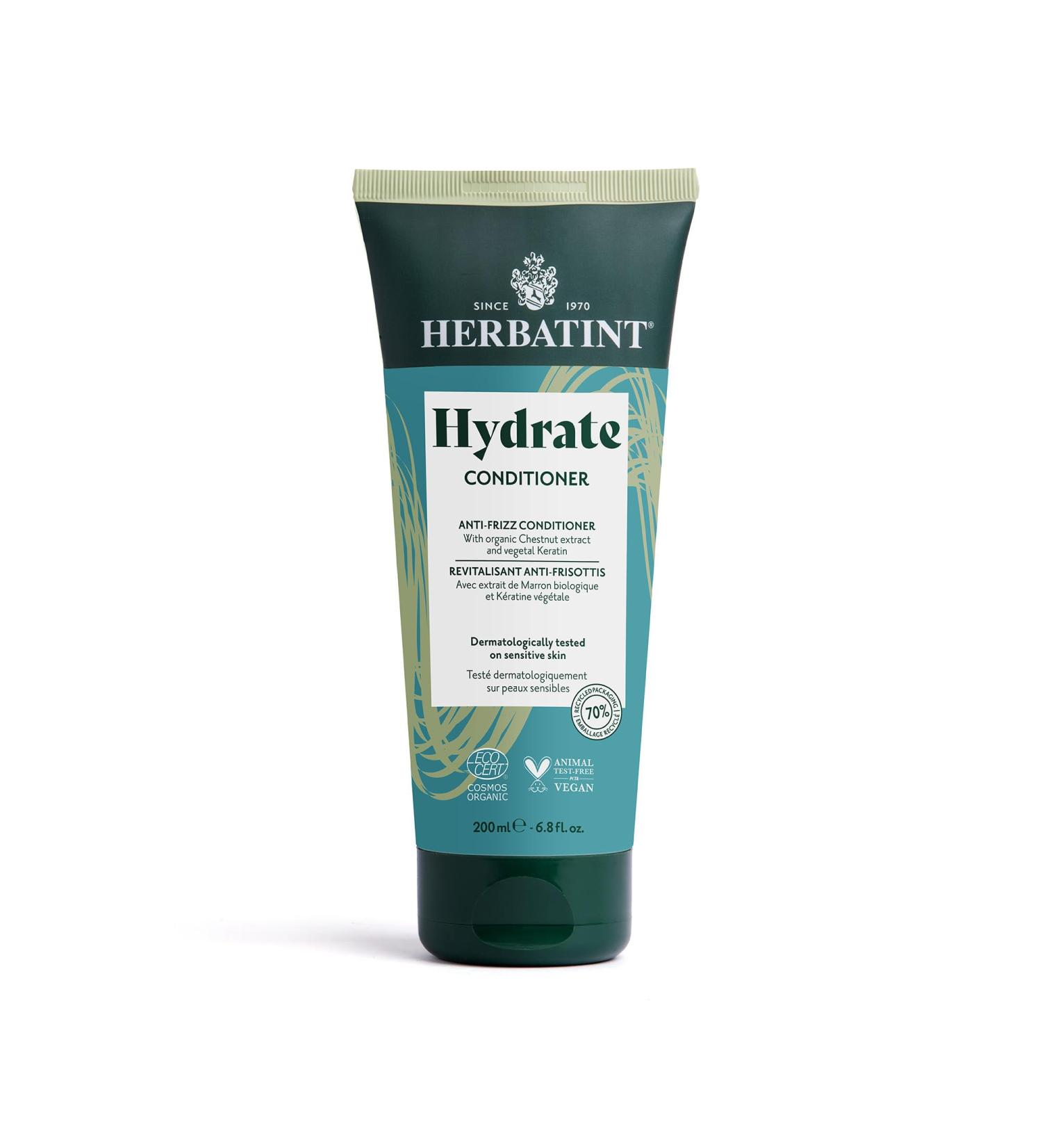 Herbatint Hydrate Conditioner - 99% Natural Anti-Frizz Vegetal Keratin & Chestnut Extract Deep Nourishment Vegan & Silicone-Free 200mL - Buy Online on SooperMarket.com