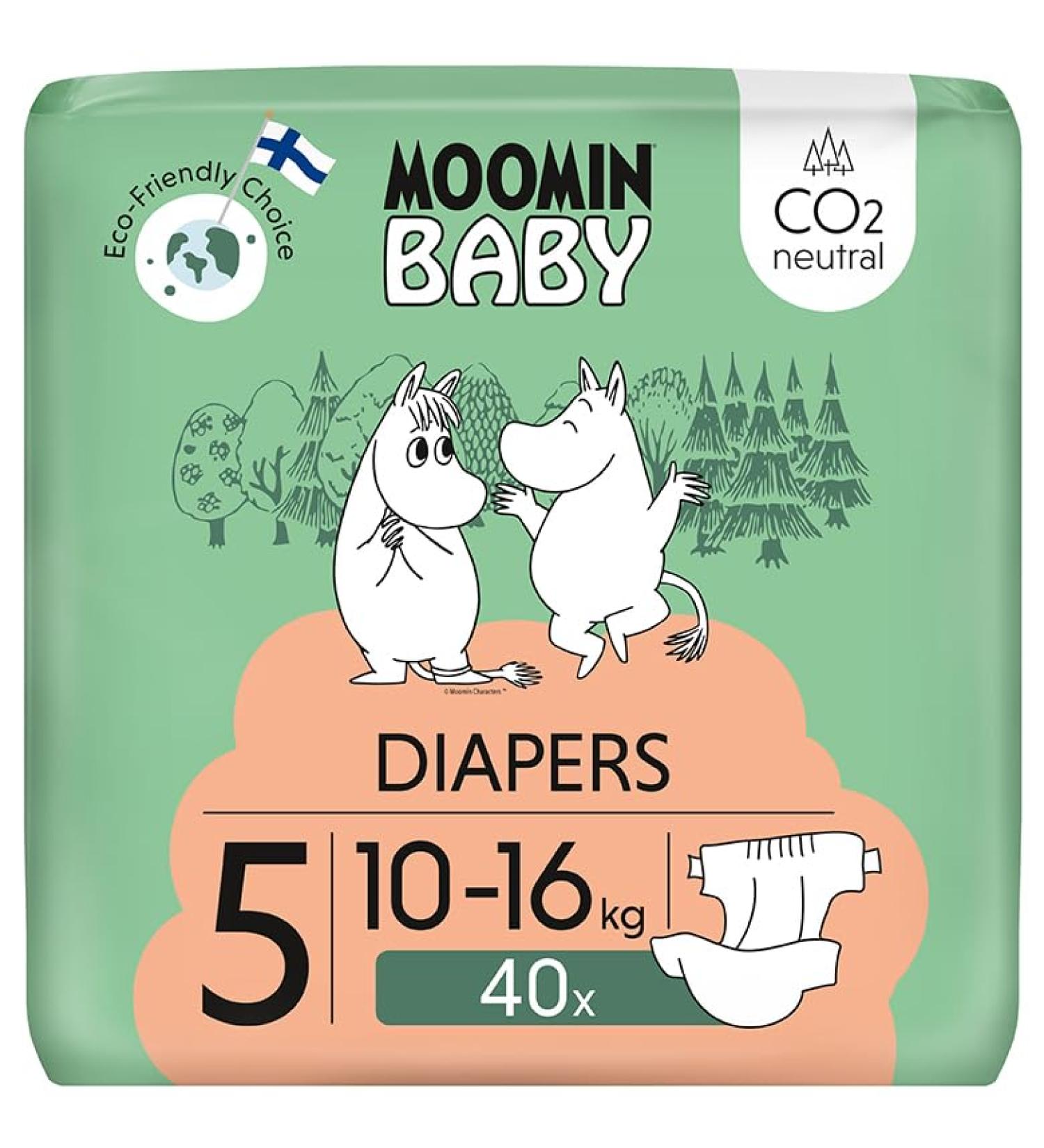 Muumi Baby ko Diapers Size 5 (10-16 kg) - Soft Skin-Friendly Breathable & Absorbent 40 Pack - No Unnecessary Chemicals - Buy Online on SooperMarket.com
