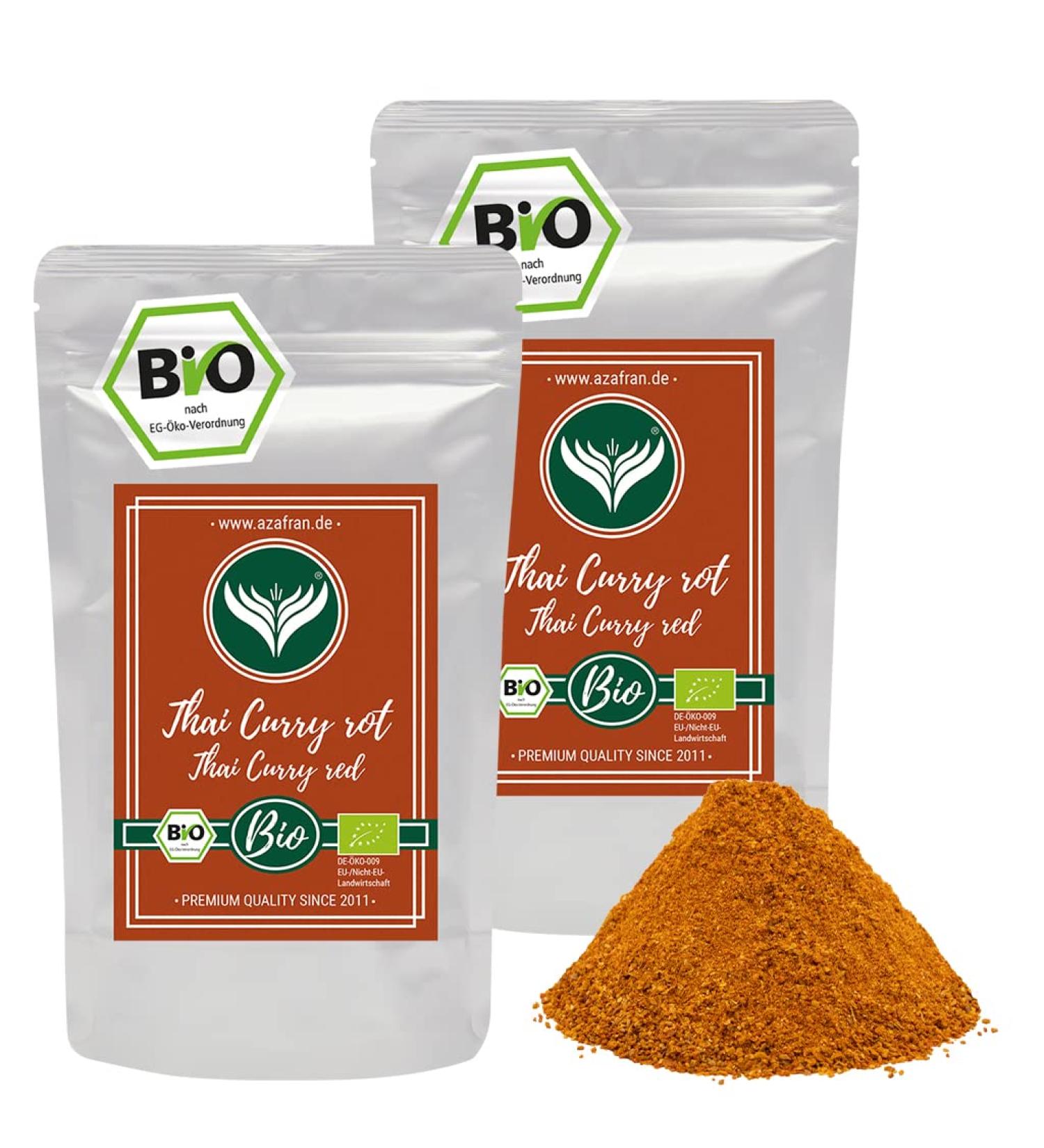 Azafran ORGANIC Red Thai Curry Powder - Authentic Thai Cuisine | 500g | Premium Asian Spices for Cooking - Buy Online on SooperMarket.com
