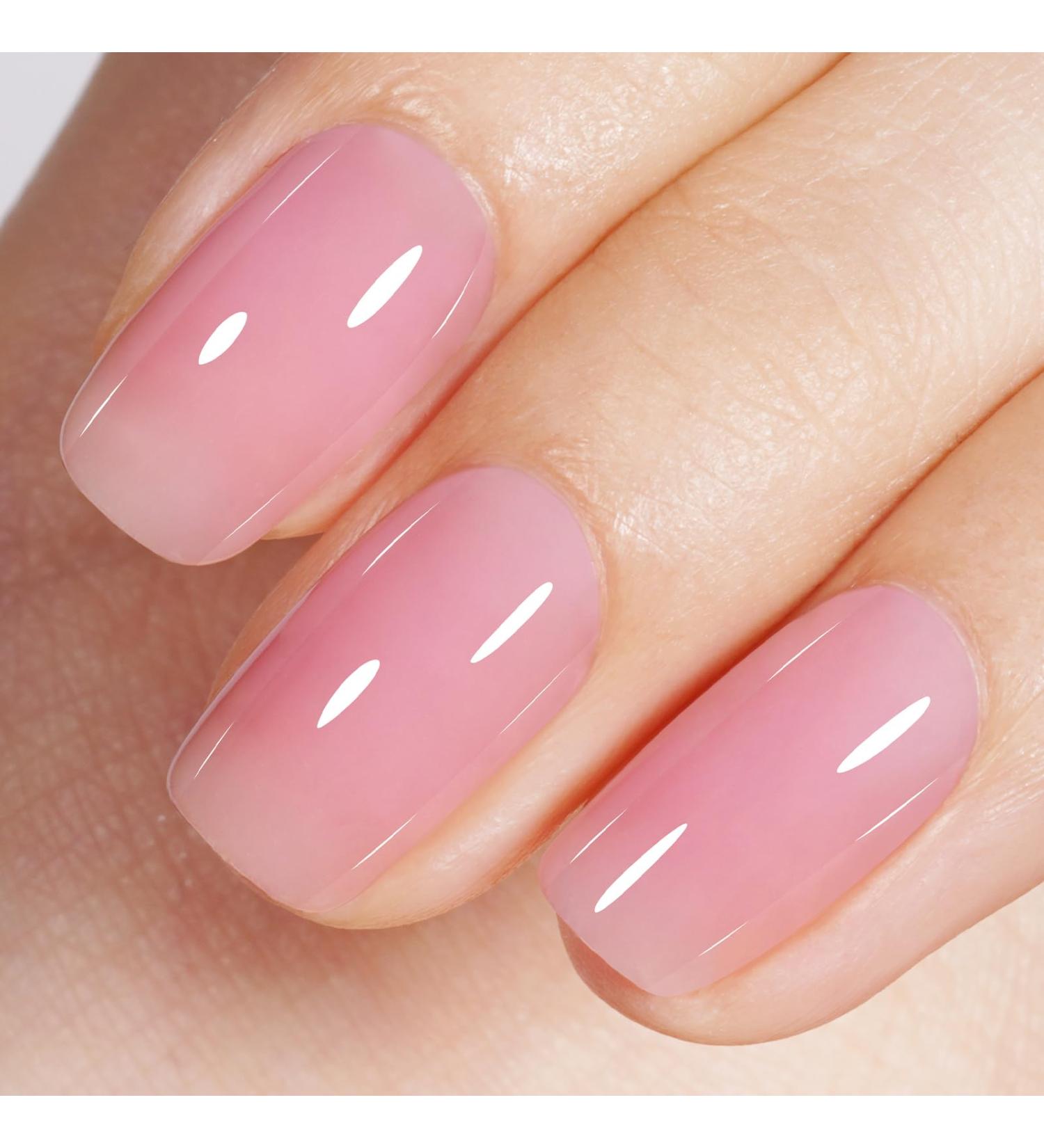 AILLSA Pink Gel Nail Polish - Nude Gel Polish Sheer Pink Jelly Gel Nail Polish Soak Off U V Gel Nail Polish Neutral Nail Polish Gel for Nail Art French Manicure at Home Day Gifts 0.51 Fl Oz GB49 A33sheer Pink - Buy Online on SooperMarket.com
