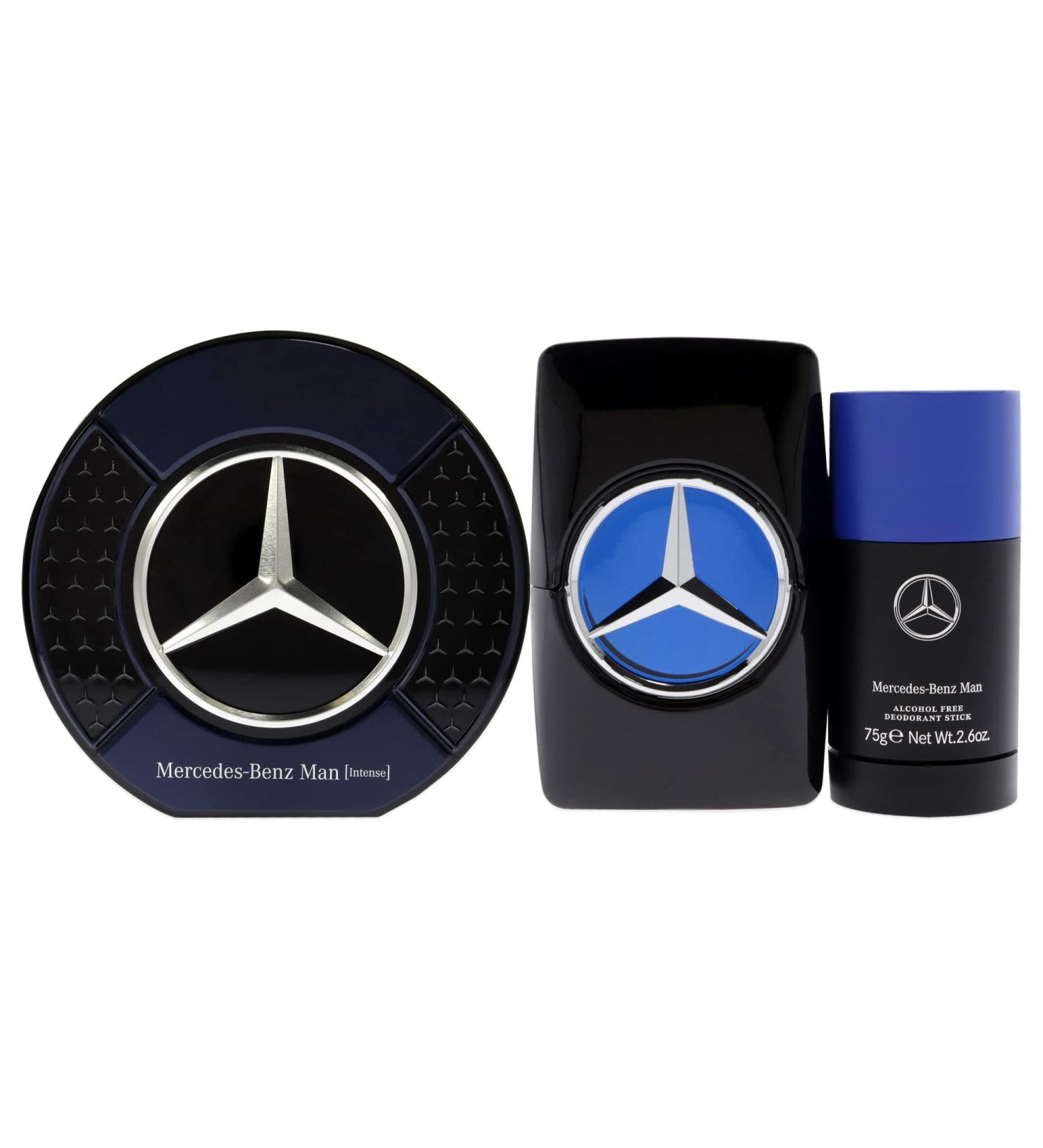 Mercedes-Benz Intense Gift Set Perfumes for Men - Includes 2.7 oz Eau de Toilette Spray and 2.6 oz Deodorant Stick - Woody Scent - Opens with Notes of Pear - Evokes Power and Sensuality - 2 pc - Buy Online on SooperMarket.com