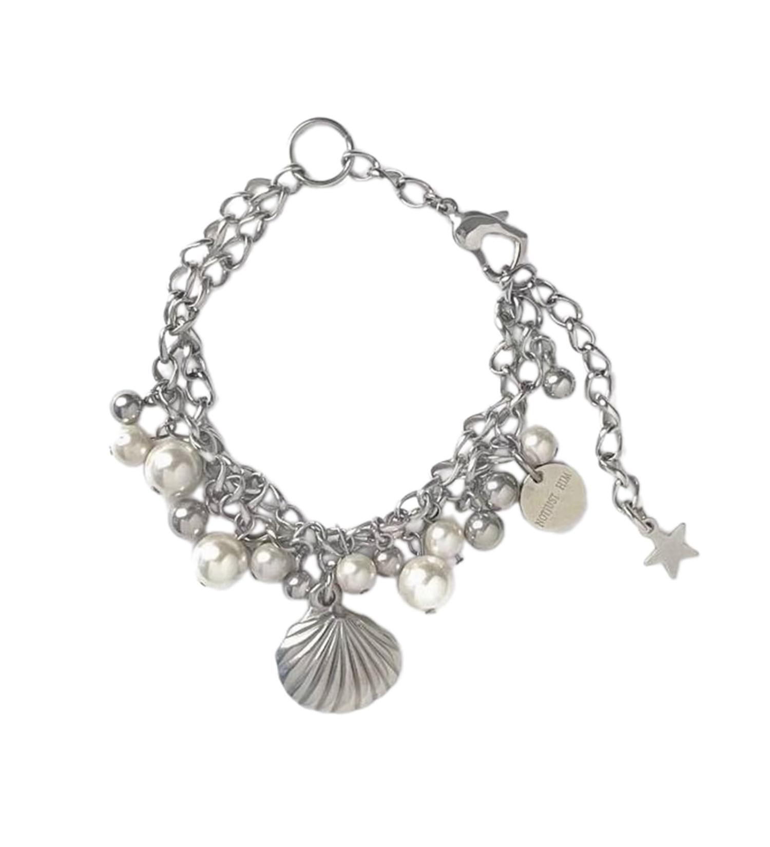 OralGos Harajuku Style Shell Pendant Bracelet - Adjustable Pearl Bangle Hand Chain Jewelry for Women | Perfect New Year Gift - Buy Online on SooperMarket.com