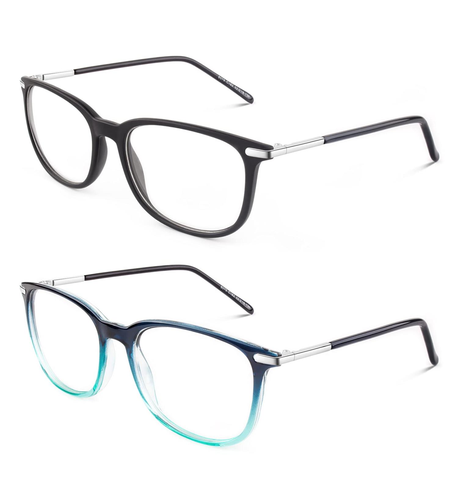 CGID CN79 Classic Nerd Glasses Vintage 40s/50s Panto Style Clear Lens Z 2 Pack Matte Black & Blue for Men & Women - Buy Online on SooperMarket.com