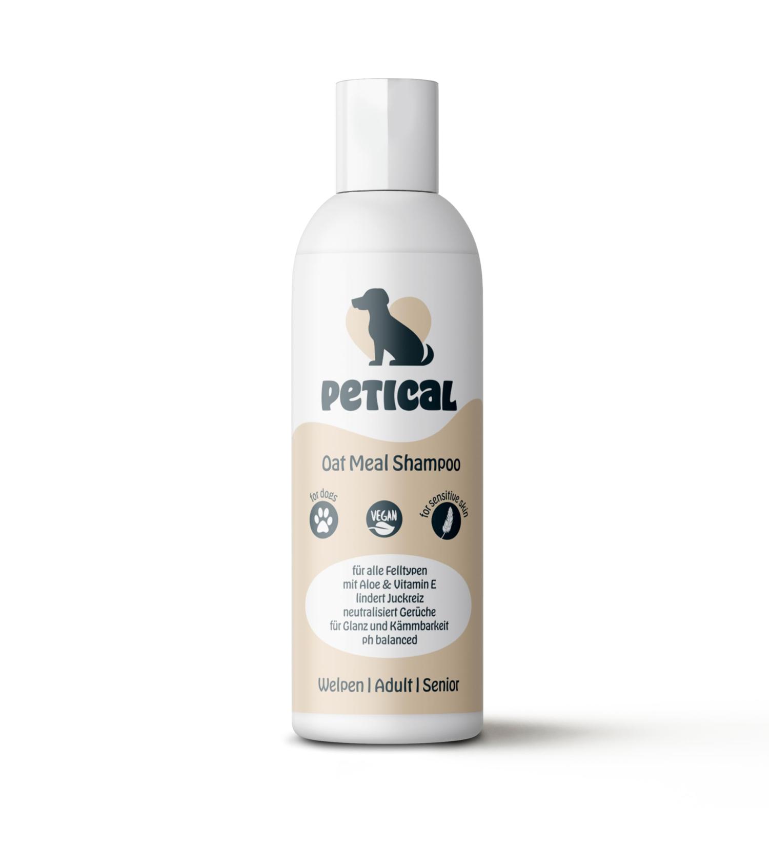 Petical Oatmeal Dog Shampoo - 100% Vegan pH-Neutral Aloe Vera & Vitamin E for All Fur Types | Anti-Itching & Odor Care - Buy Online on SooperMarket.com