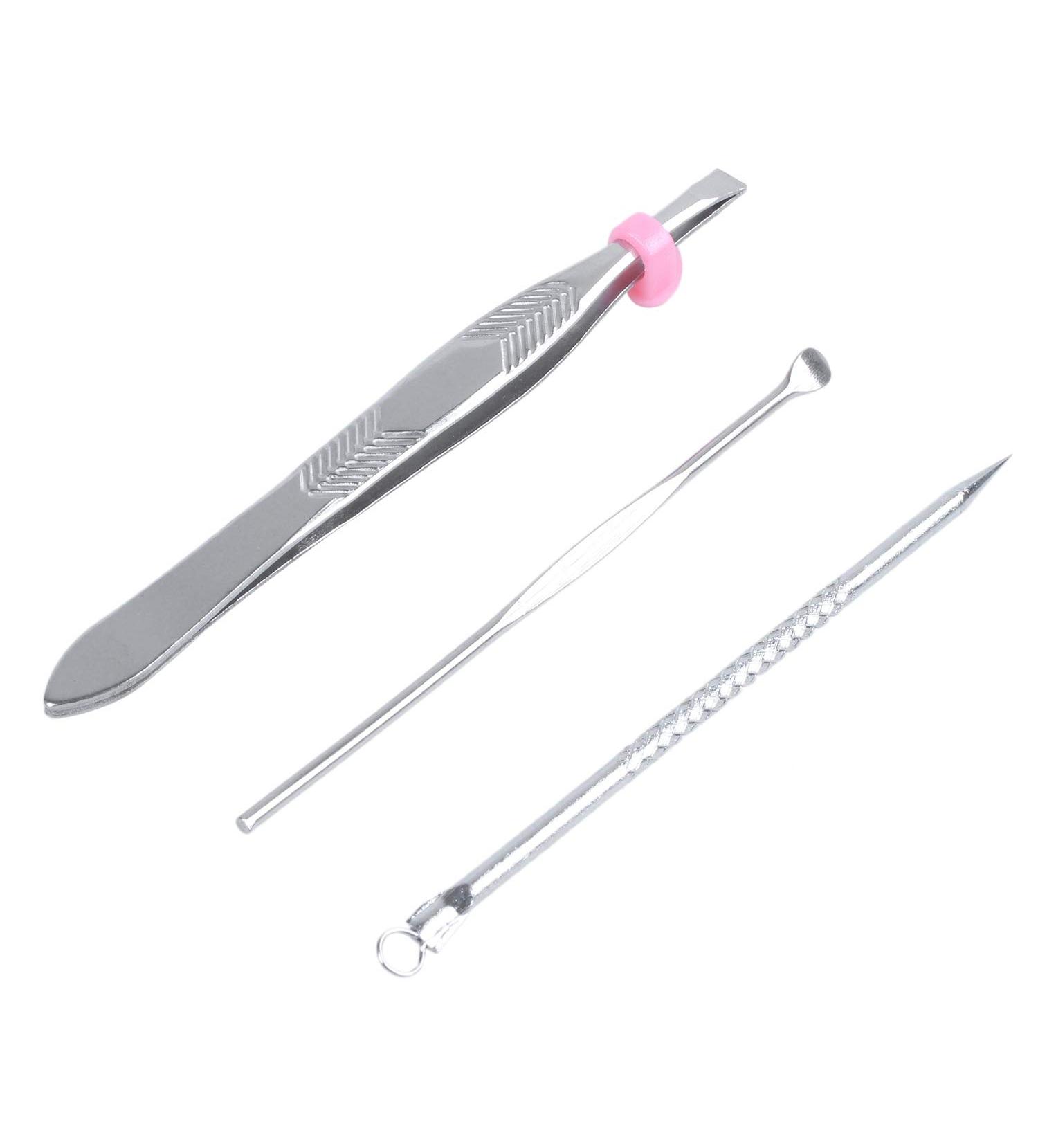 Kuuddker 3 in 1 Earpick Comedones Stick Eyebrow Tweezer Cosmetic Tool Set - Buy Online on SooperMarket.com