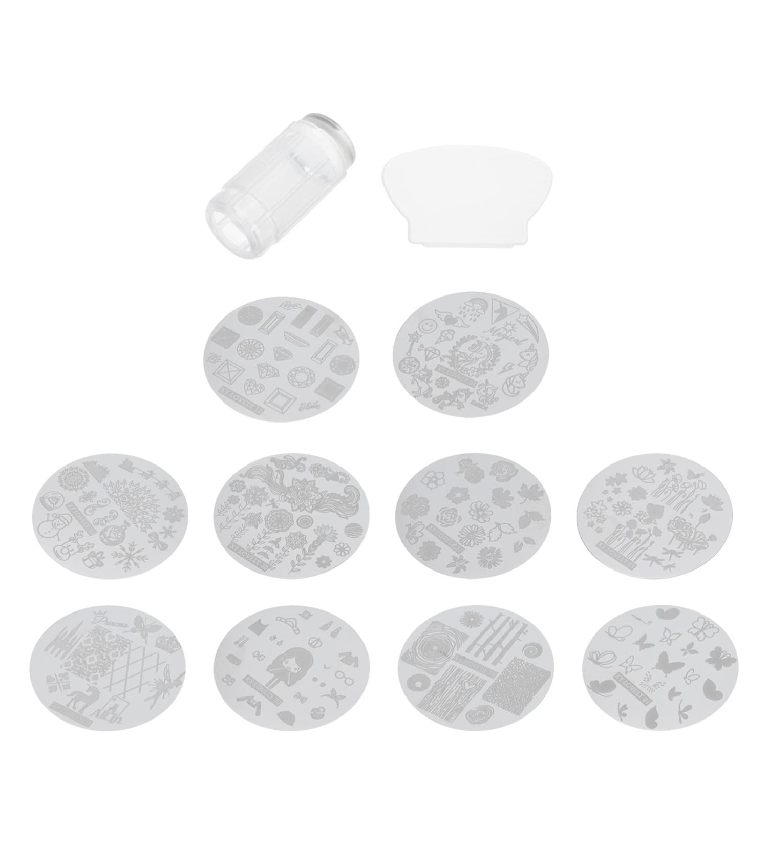1 Set Nail Art Printing Plate Christmas Nail Stencils Snowman Nail Snowflake Nail Manicure Halloween Nail Stickers Nail Diy Decor Printing Mold Household Stainless Steel Metal Nail - Buy Online on SooperMarket.com