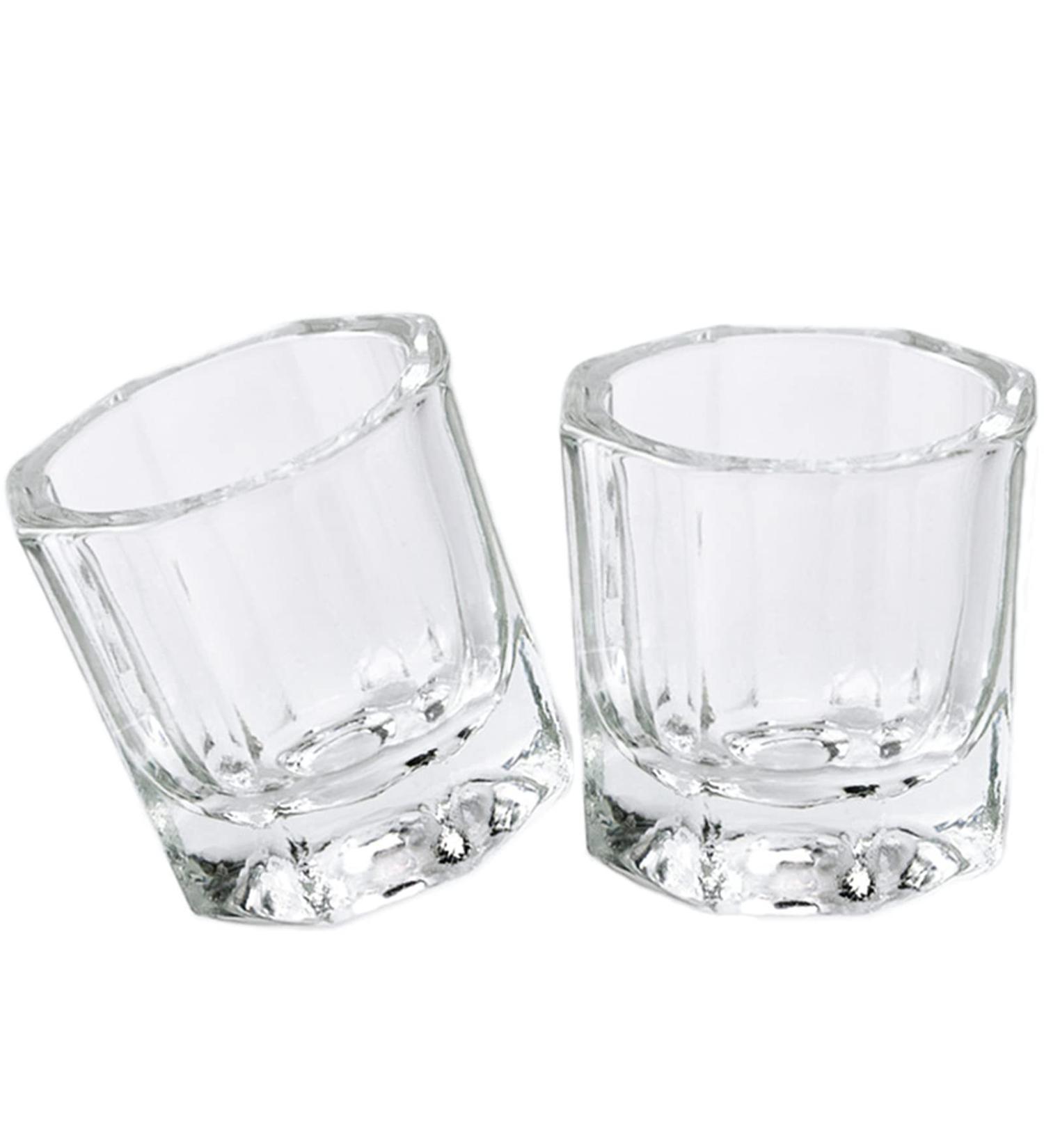 Fiezkaa 2pcs Clear Glass Dappen Dish Set for Acrylic Nails - Nail Monomer Liquid Bowl & Powder Holder - Acrylic Jar for Nail Art Manicure - Buy Online on SooperMarket.com
