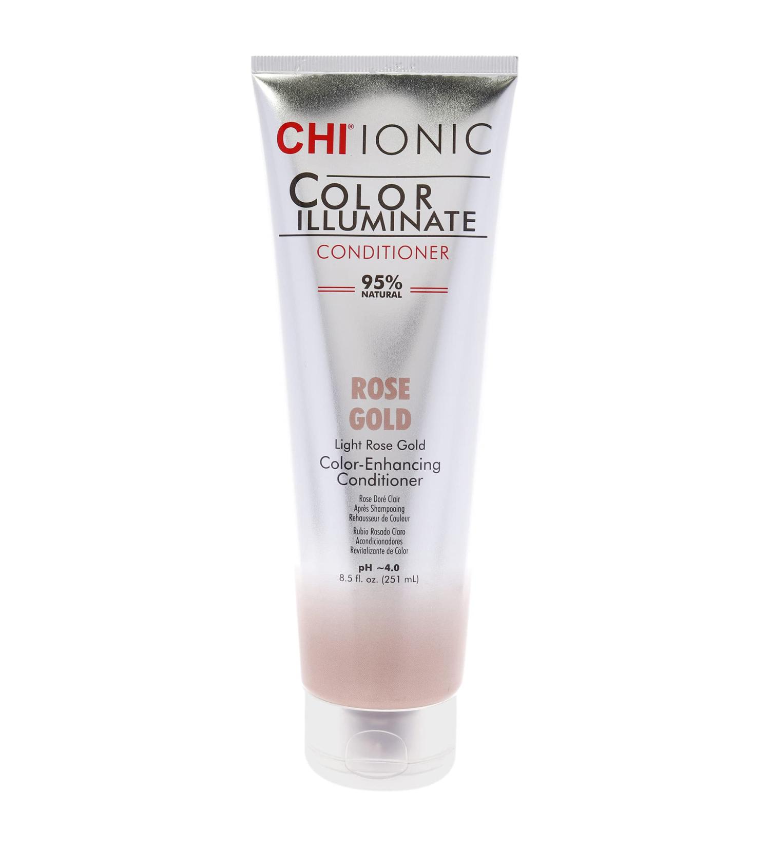 CHI Ionic Color Illuminate Conditioner - Rose Gold 8.5 oz | 95% Natural, Sulfate, Paraben & Gluten Free - Buy Online on SooperMarket.com