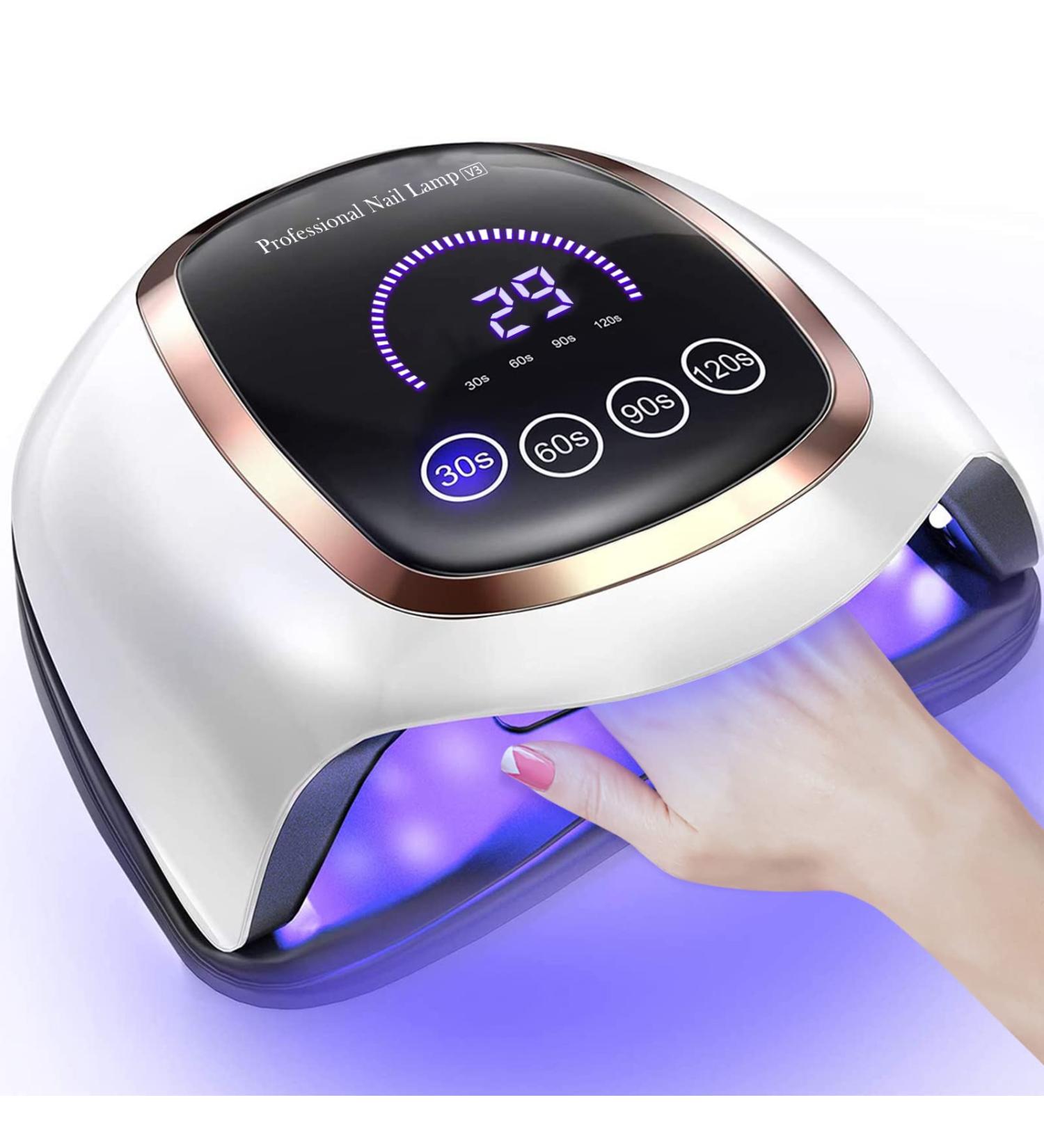 Naxbey UV Gel Nail Lamp 168W - Professional 7.5-inch LCD Touchscreen 4 Timer Settings Car Sensor - Perfect for Beginners & Home Salon - Buy Online on SooperMarket.com