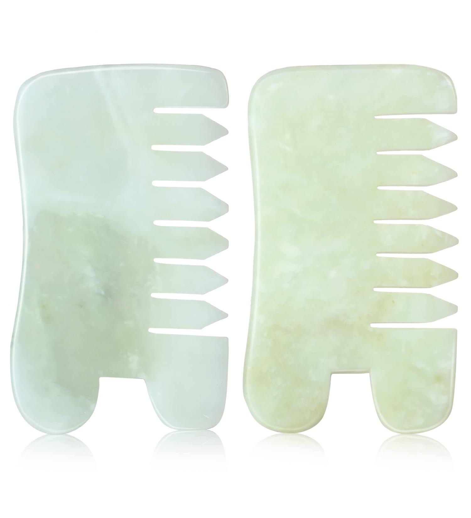 Jade Massage Comb and Gua Sha Tool Set for Head and Meridian Massage - Green Classic Style - Buy Online on SooperMarket.com