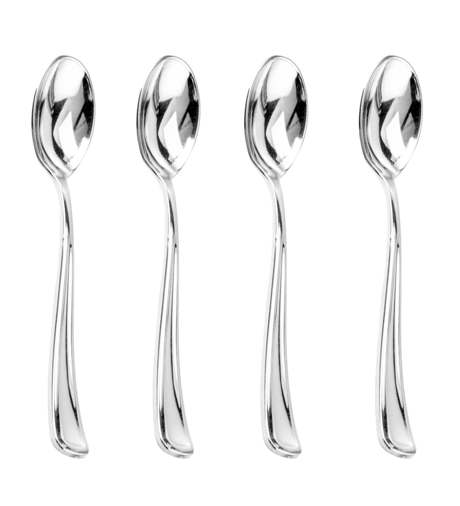 Liacere 200PCS Silver Disposable Spoons - Heavy Duty Silver Dessert Spoons for Wedding & Party - 6.7inch - Buy Online on SooperMarket.com