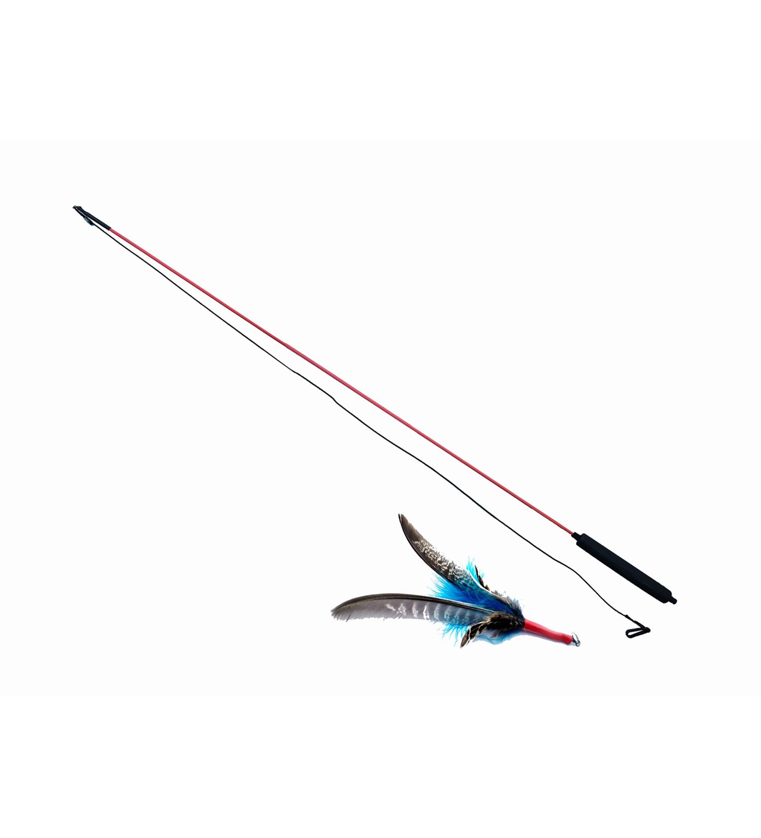 PurrSuit Feather Spinning Cat Toy LONG Safer Clip UK made 100cm Wand - Buy Online on SooperMarket.com
