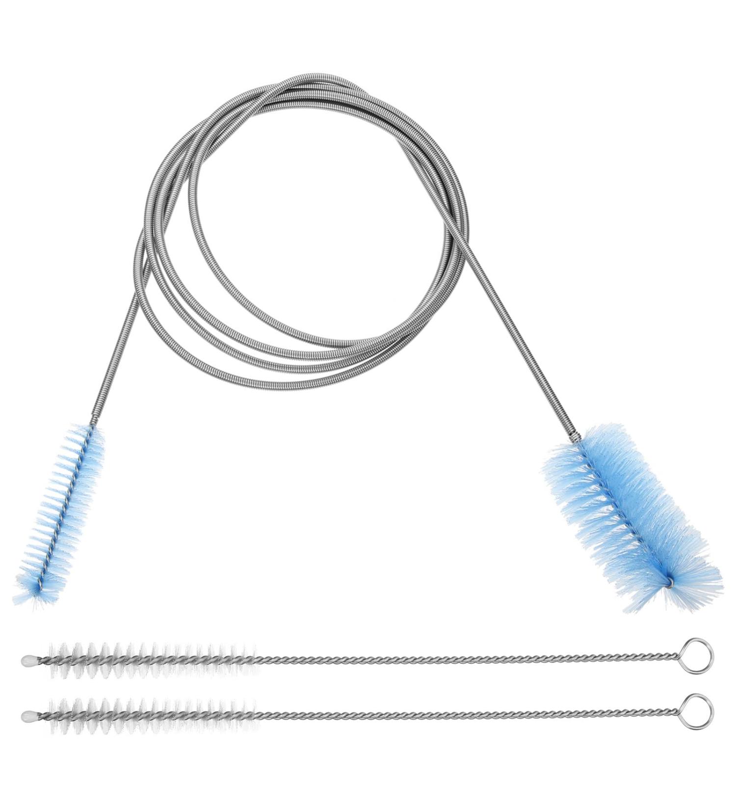 Baluue 3pcs Set Hose Cleaning Brush Beer Line Cleaner The Dishwasher Cleaner Dryer Vent Cleaner Brush Crevice Cleaning Tool Dishwasher Drain Hose 3 Piece Set Pipe Stainless Steel Blue 20X5CM