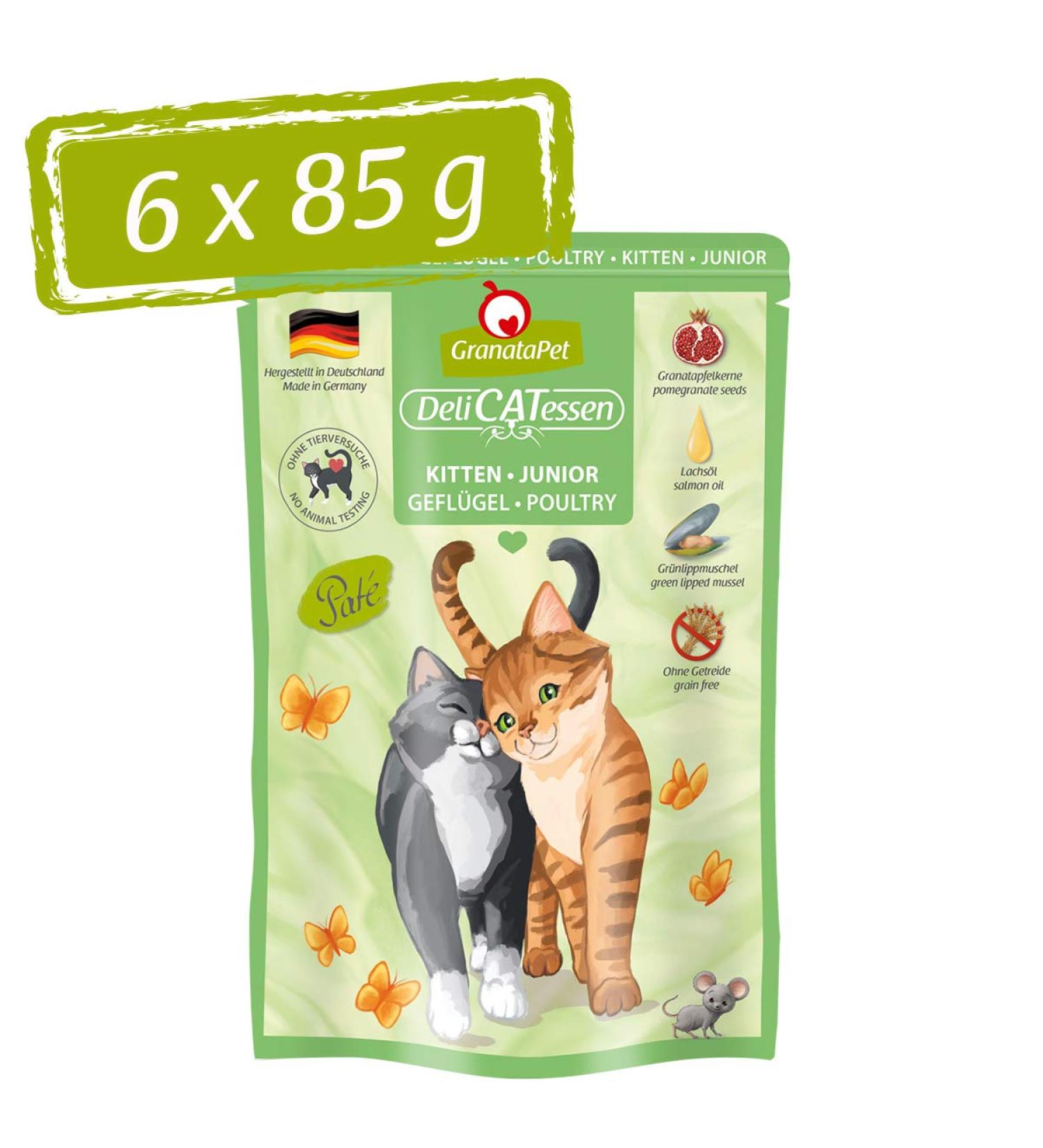 Granapet Delicatessen Kitten & Junior Poultry Wet Cat Food - 6 x 85g | Grain-Free & No Sugar Additives Gourmet Nutrition - Buy Online on SooperMarket.com