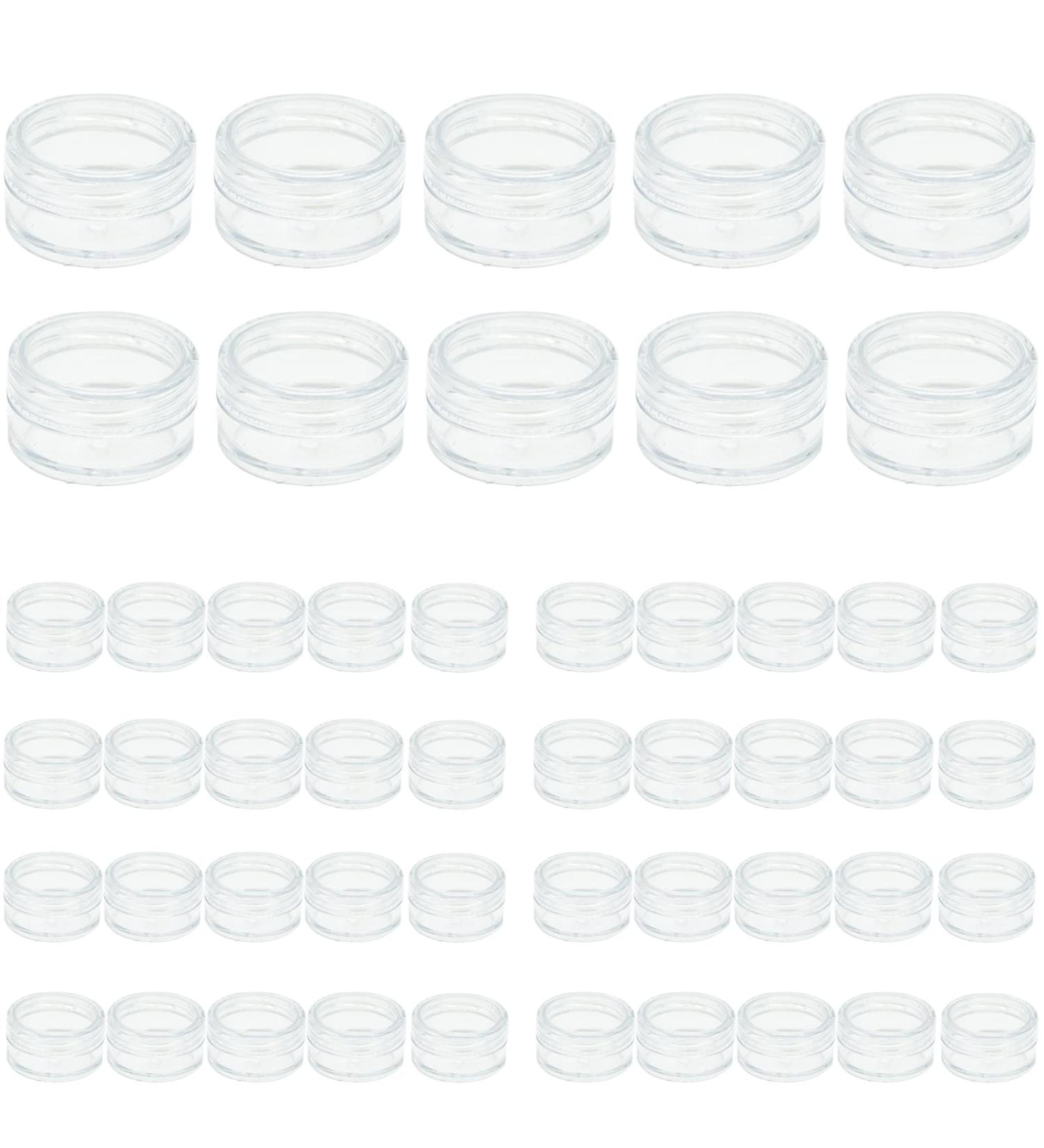 50 Pieces Transparent 5ml Mini Cream Jars with Screw Cap - Perfect for Cosmetics & Lip Balm | International Shipping Available - Buy Online on SooperMarket.com