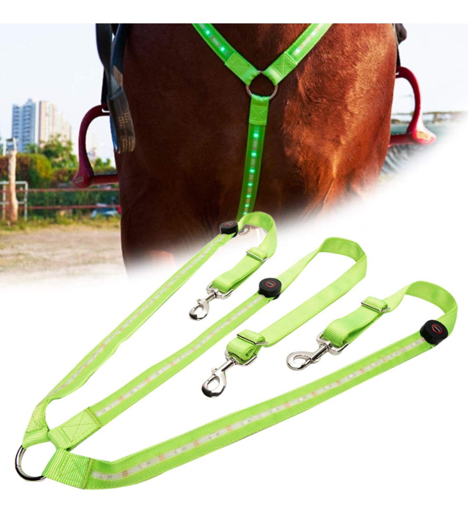 Dowoa LED Horse Harness - Robust & Comfortable Chest Strap for Safety | Best Visibility for Riding - Green - Buy Online on SooperMarket.com