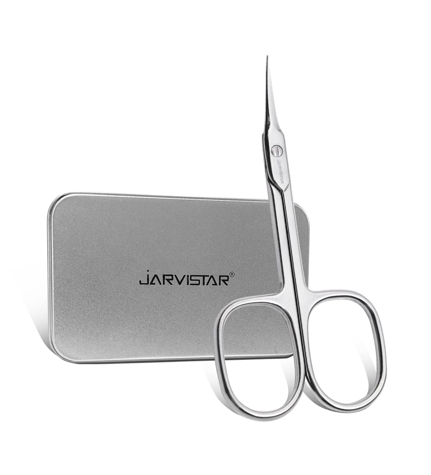 JARVISTAR Extra Fine Small Nail Scissors - Stainless Steel Cuticle Manicure Pedicure Grooming Tool for Women - Fingernail, Toenail, Eyelash, Eyebrow, Dry Skin - Curved Blade 3.66 Inch - Buy Online on SooperMarket.com