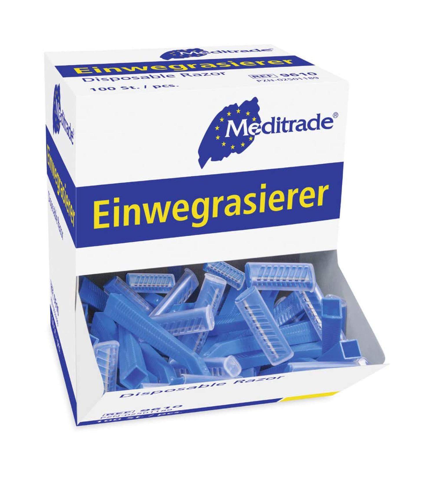 Meditrade 9610 Non-sterile disposable razor stainless steel single edge (100-pack)