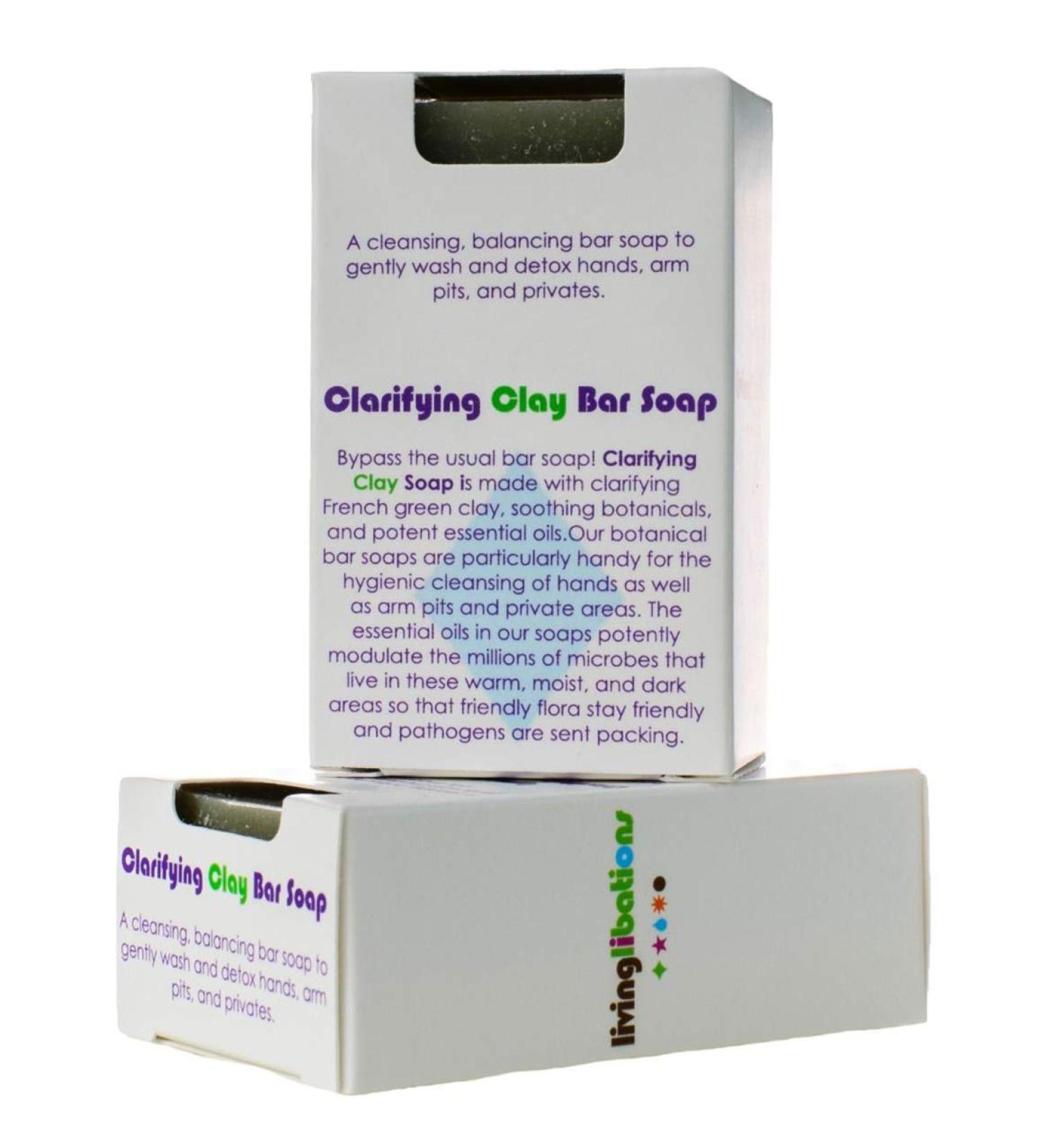 Living Libations Organic Clarifying Green Clay Soap Bar - 4.23 oz | Natural Vegan Wildcrafted Clean Beauty - Buy Online on SooperMarket.com