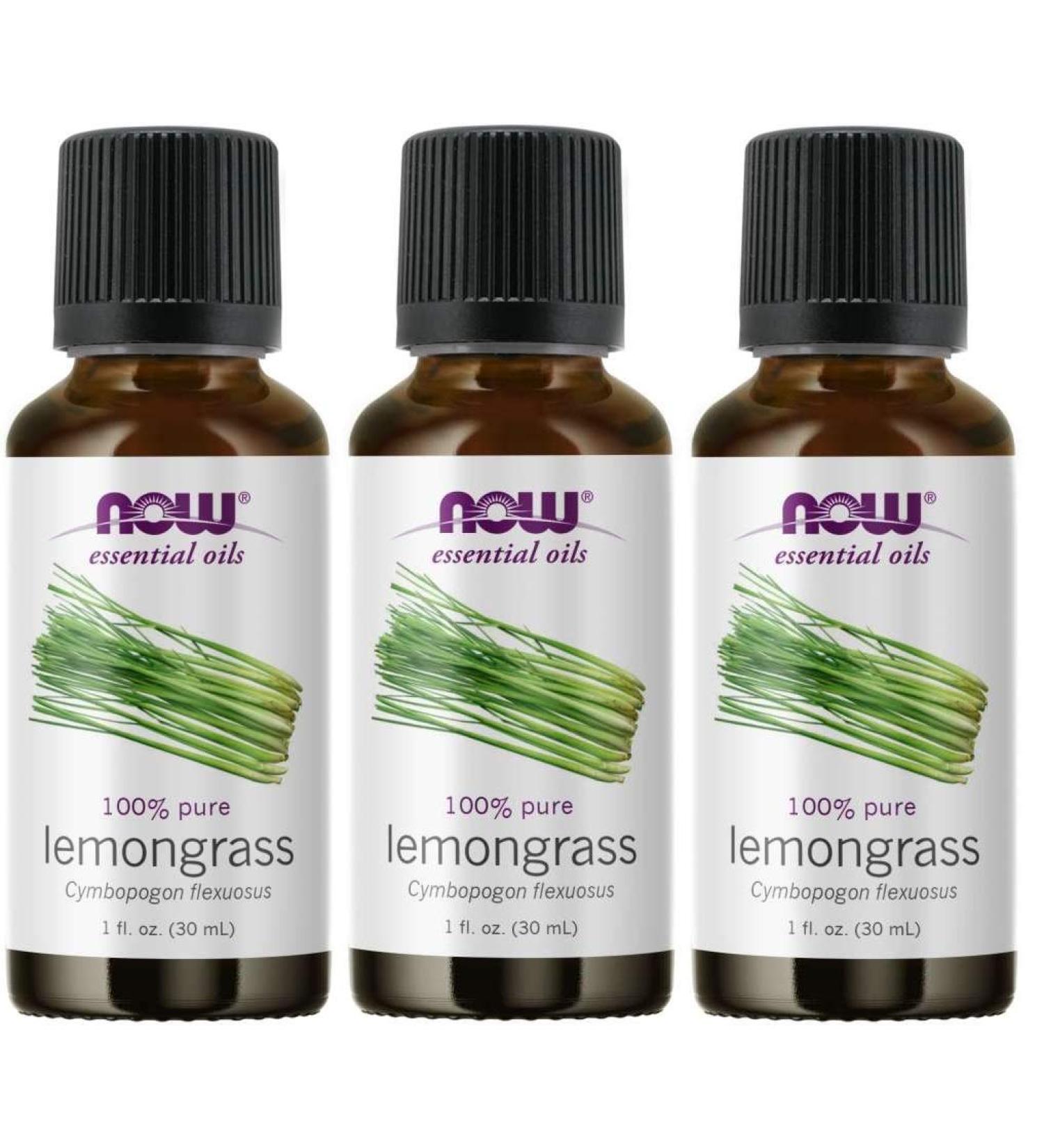 Now Foods Lemongrass Oil 1 oz - Pack of 3 | Pure & Natural Essential Oil - Buy Online on SooperMarket.com