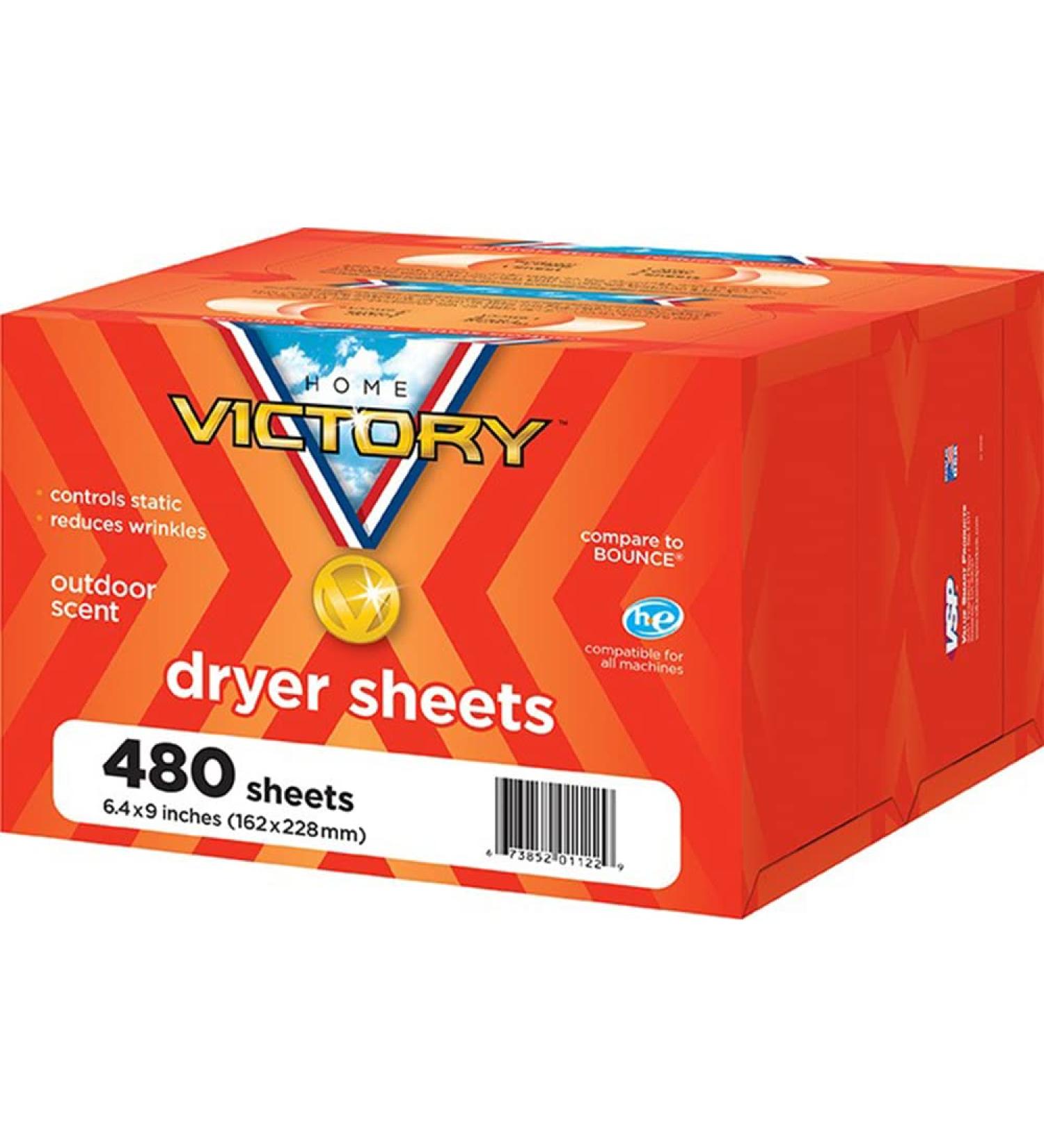 HOME VICTORY Outdoor Scented Dryer Sheets - 480 Count Fabric Softener Sheets - Reduces Wrinkles, Controls Static, Softens Fabric - Pack of 1 - Buy Online on SooperMarket.com