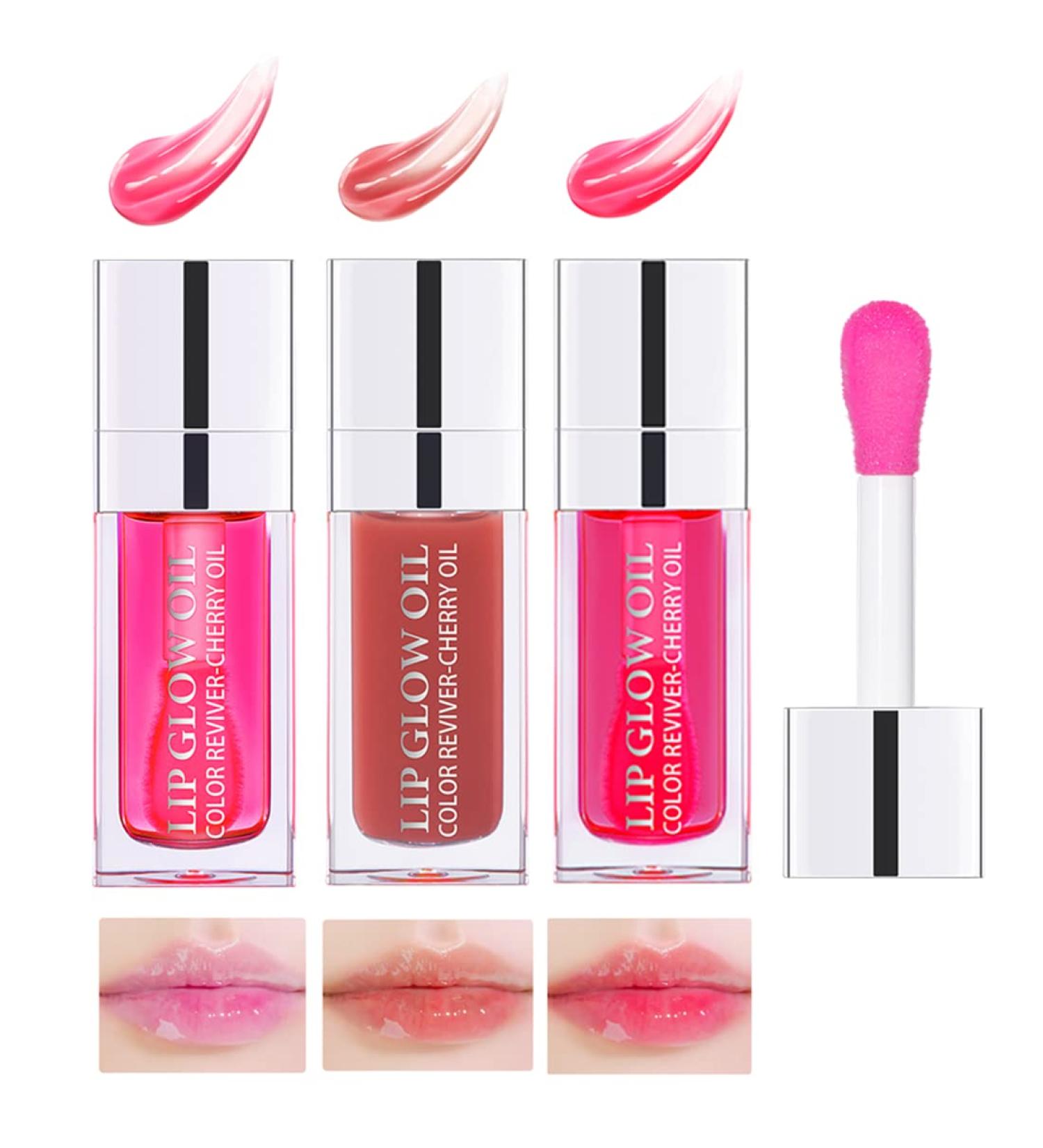 Petansy Plumping Lip Gloss Set - Hydrating Lip Glow Oil, Moisturizing Liquid Lipstick Trio for Lip Care Makeup - Buy Online on SooperMarket.com