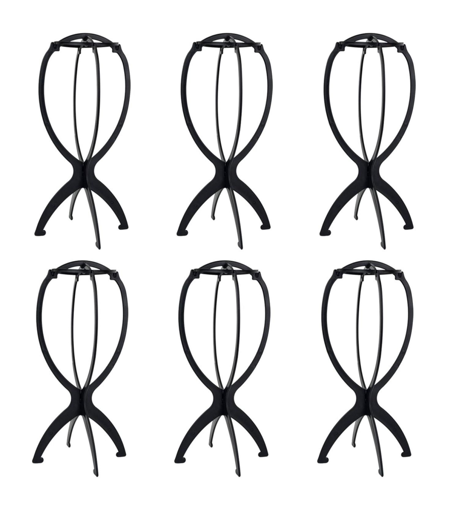 Wig Stand Holder - Rbenxia 6pcs Portable Durable Plastic Folding Hairpieces Display Tool - Black - Buy Online on SooperMarket.com