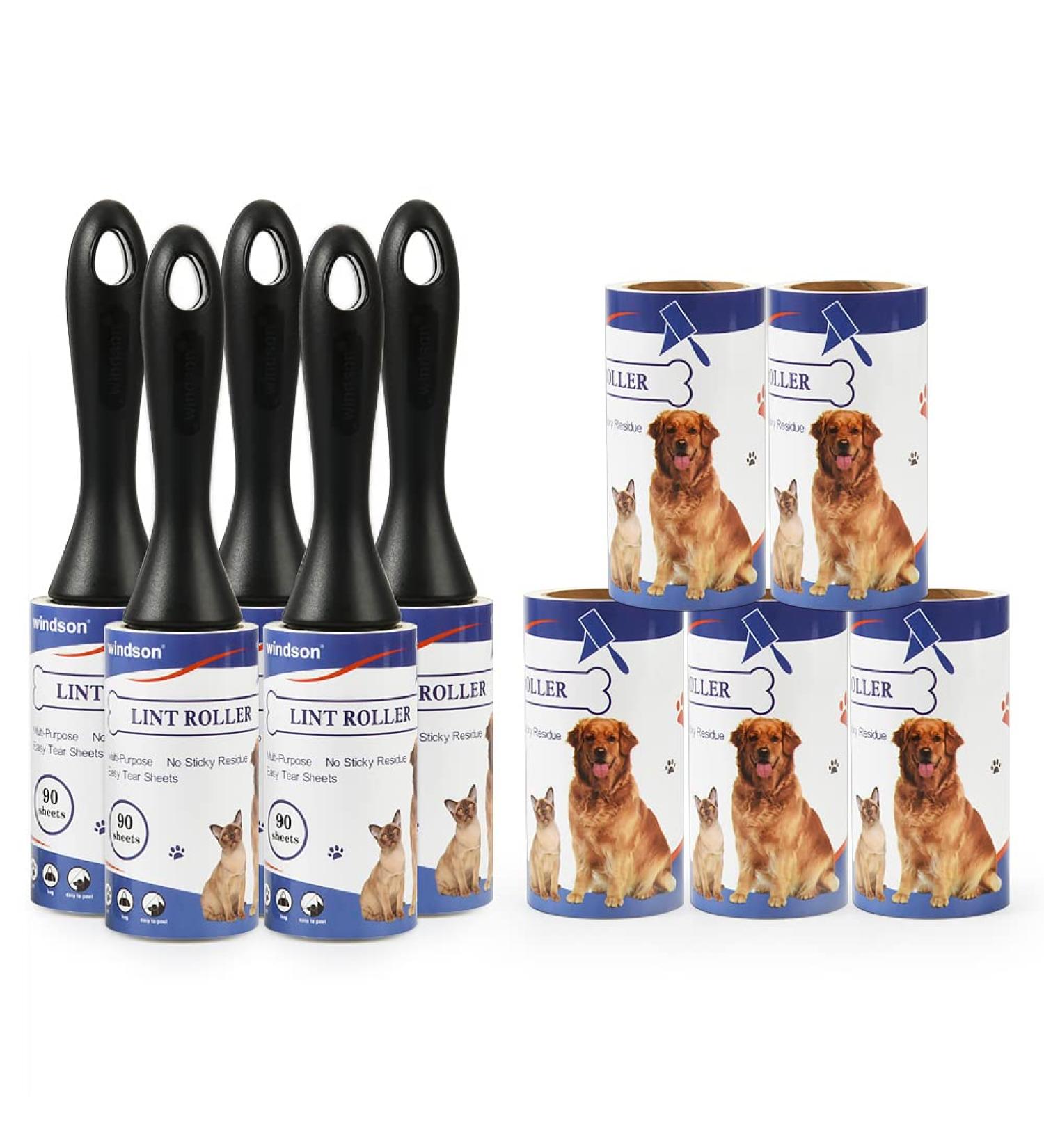 Windson Lint Rollers for Pet Hair - 900 Sheets & 10 Refills Extra Sticky Cat & Dog Hair Remover for Clothes Furniture & Carpet - Buy Online on SooperMarket.com