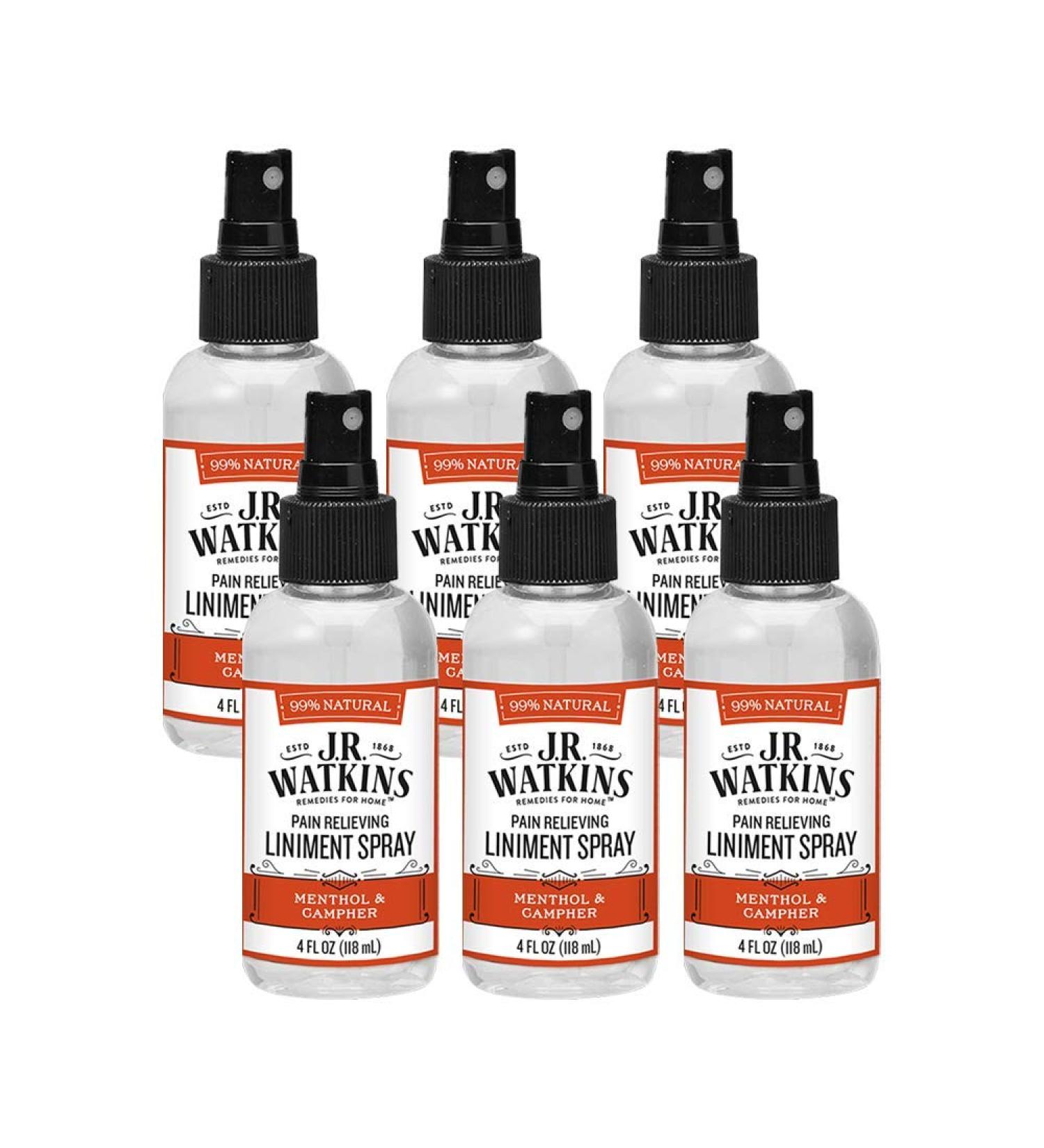 J.R. Watkins Pain Relieving Liniment Spray - Fast Acting Muscle Relief 4 fl oz (Pack of 6) - Buy Online on SooperMarket.com