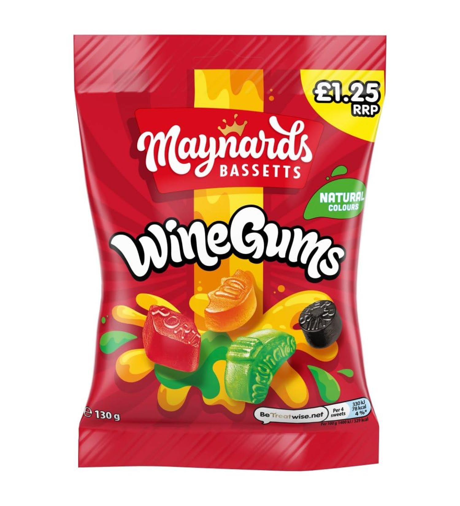 Maynards Bassetts Sweet Bags 10 x 130g (Wine Gums)
